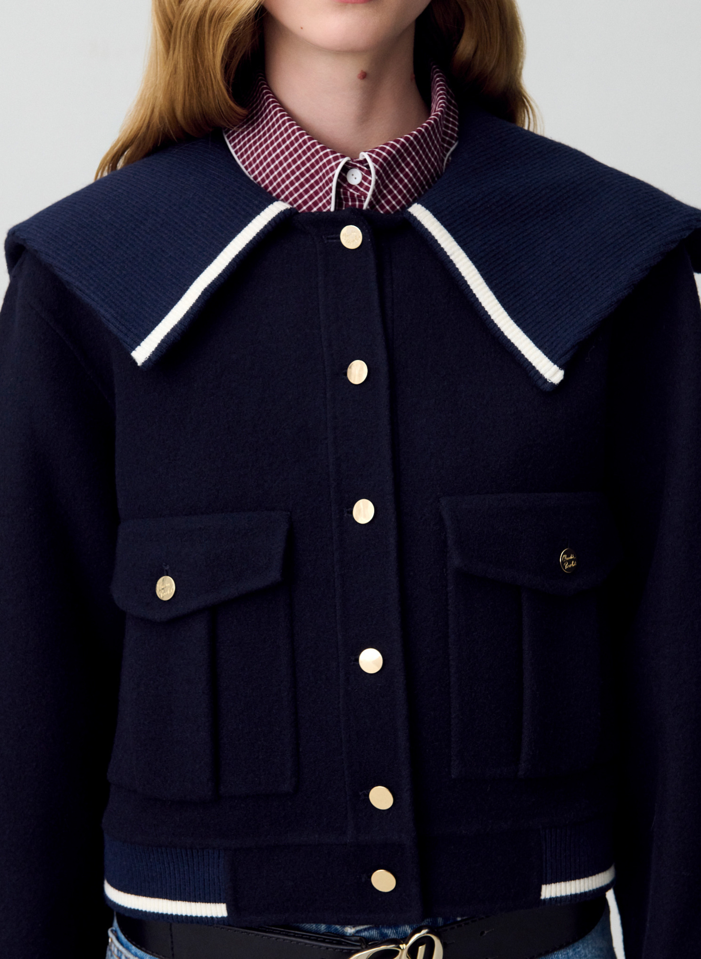 Veste en laine mélangée gesna CLAUDIE PIERLOT Bleu