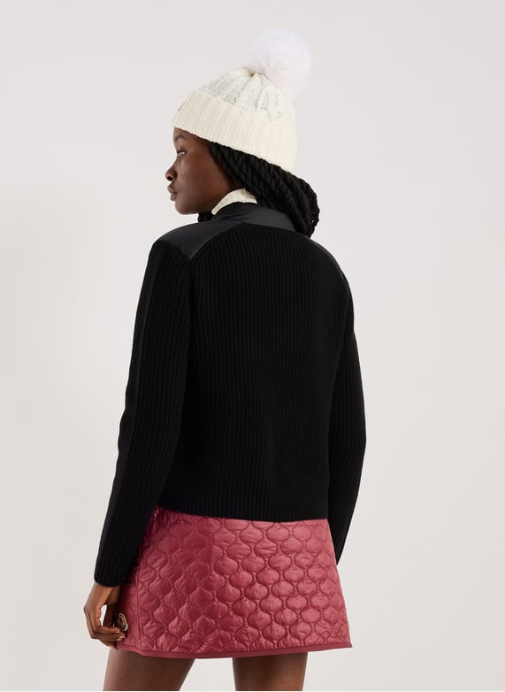 Quilted zip-up cardigan | Black by MONCLER Quilted zip-up cardigan Black