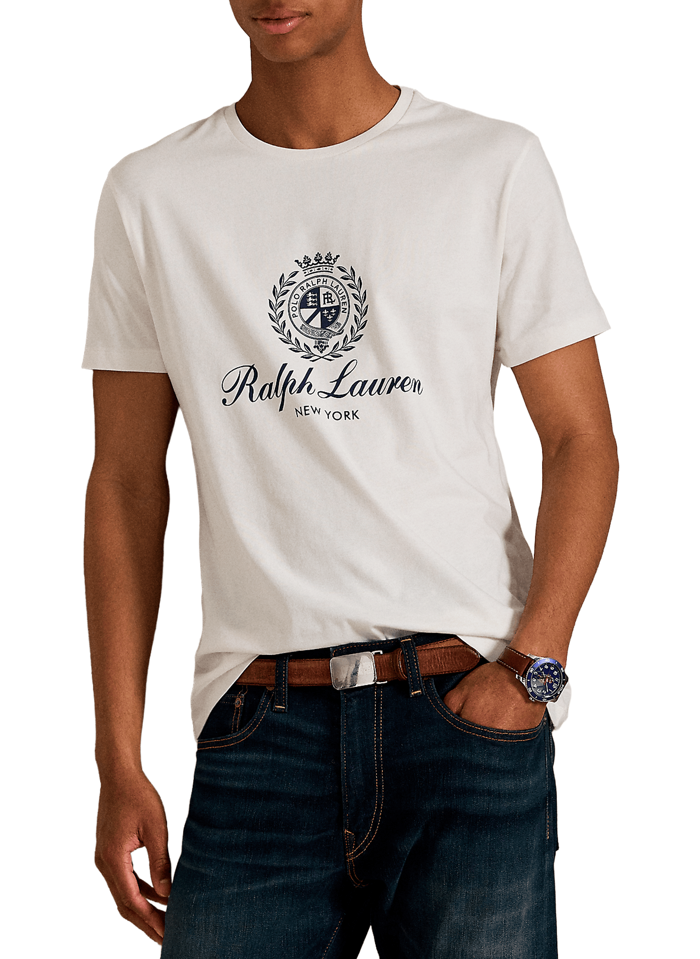 POLO RALPH LAUREN T-shirt droit en coton Blanc