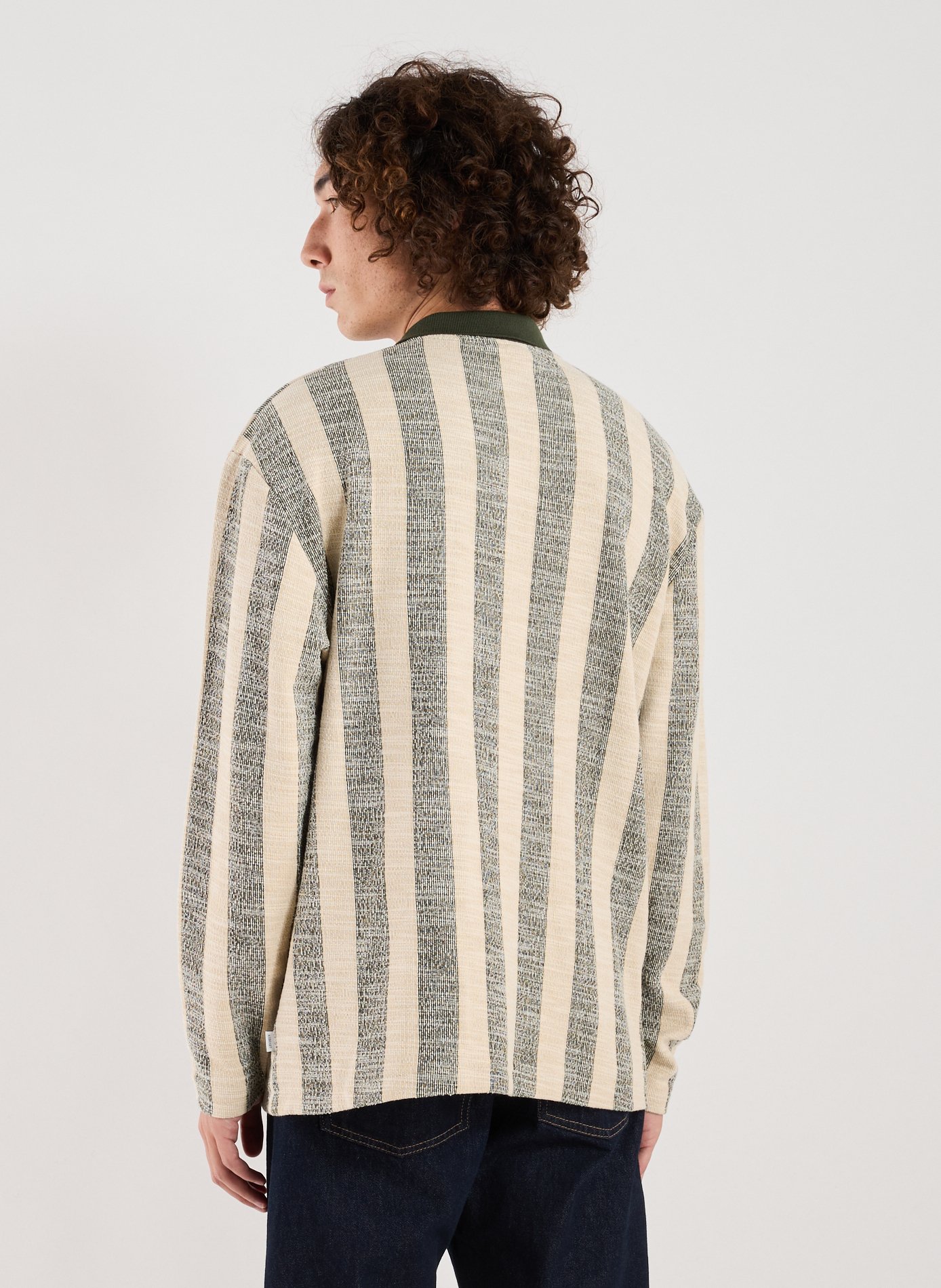 Polo rayé à manches longues LES DEUX Vert