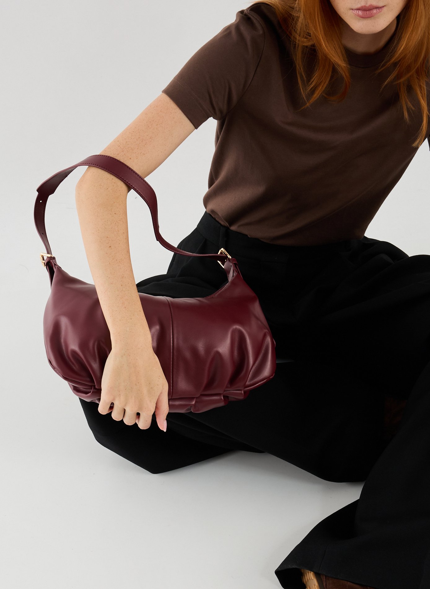 Sac à bandoulière uni AU PRINTEMPS PARIS Rouge