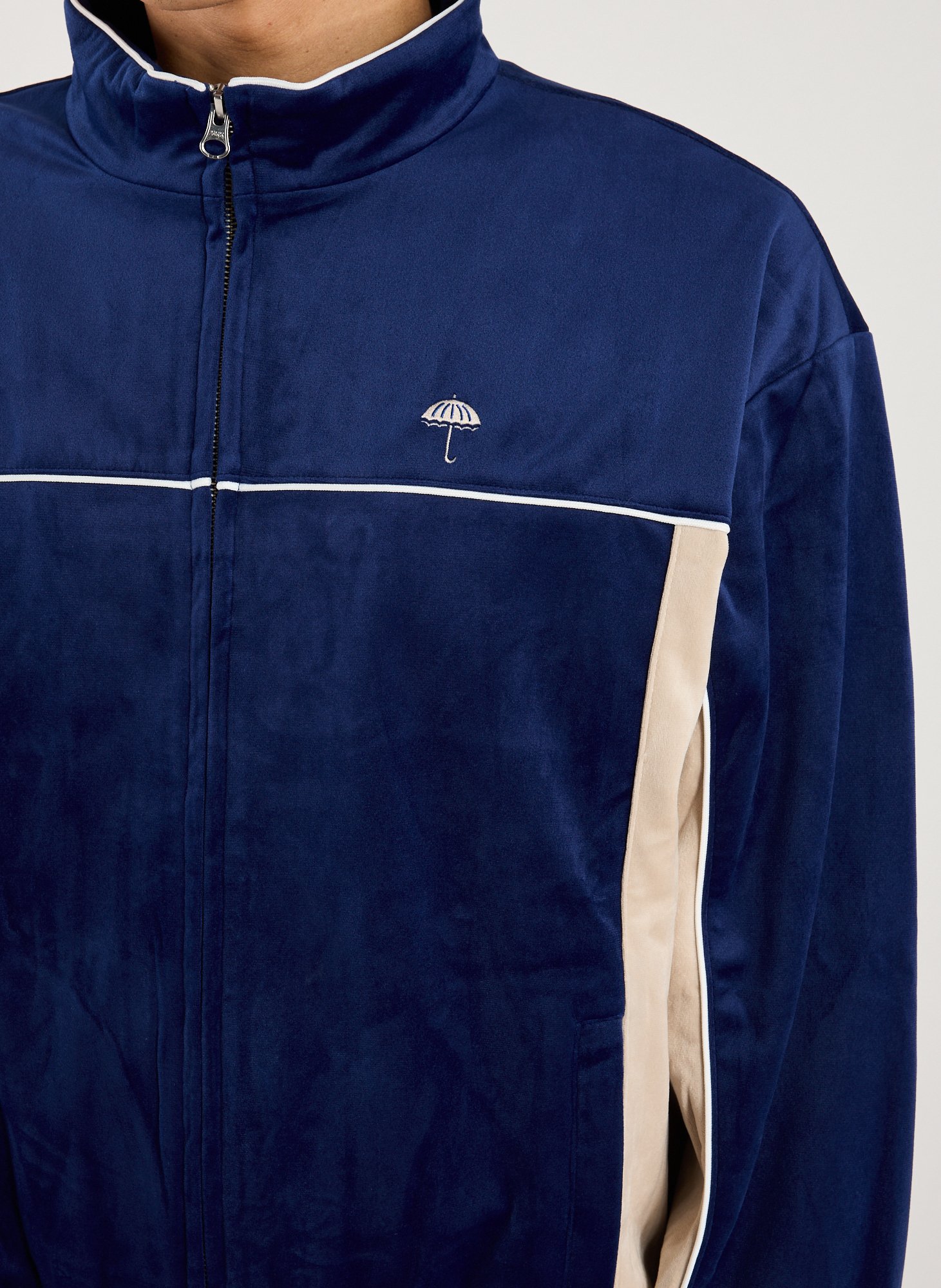 Velvet high-neck jacket HELAS CAPS Blue