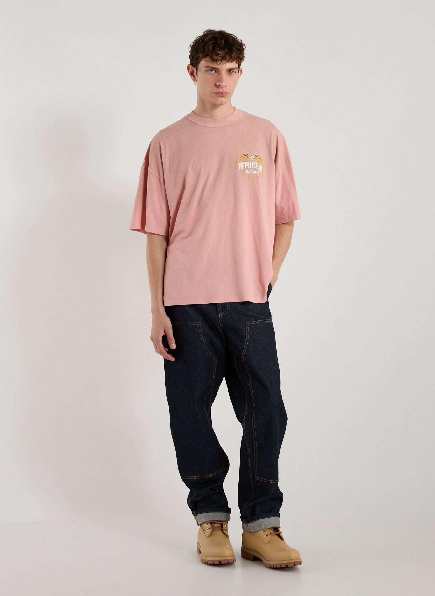 Round neck t-shirt in cotton and hemp REPRESENT Red