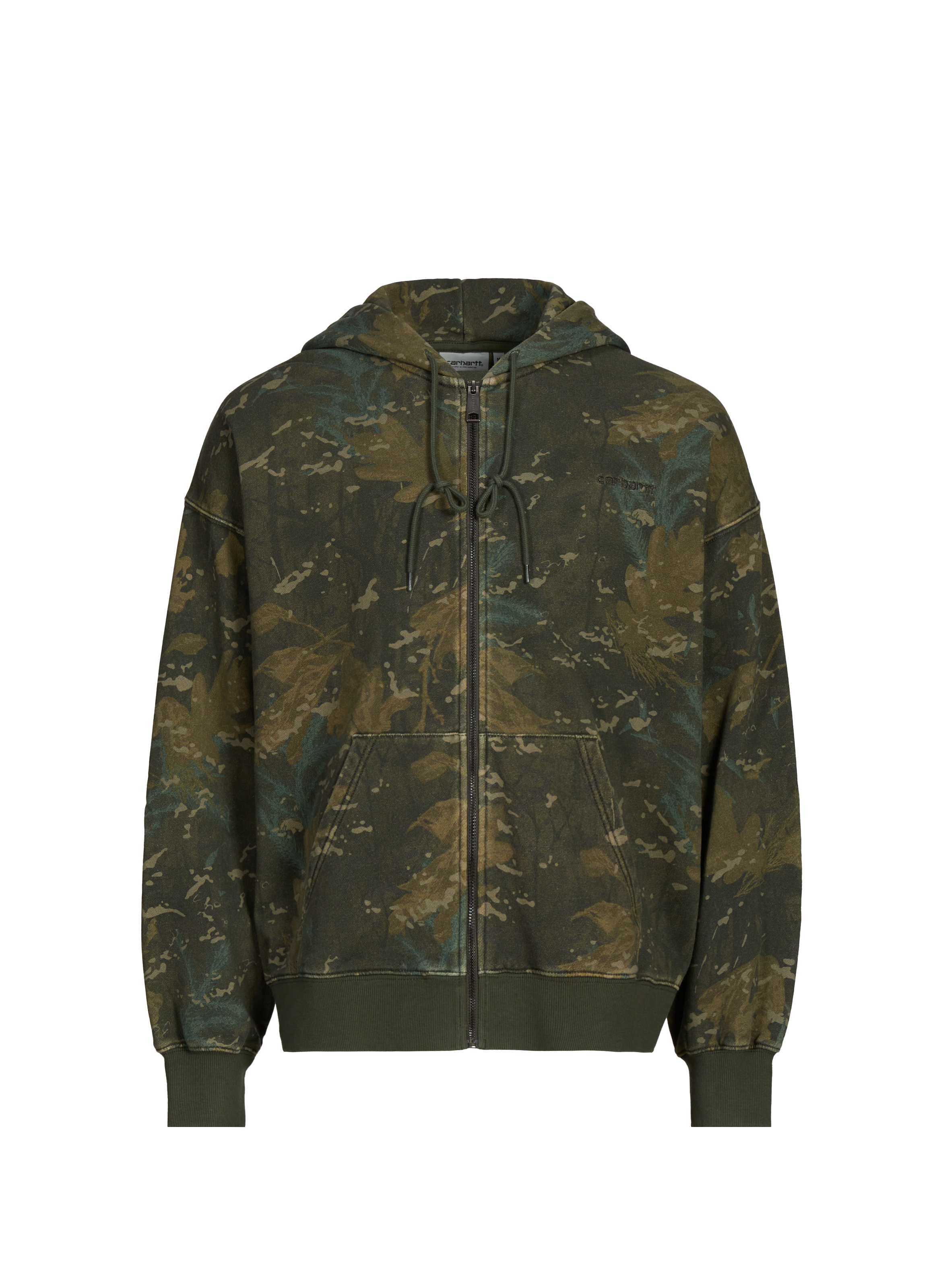 Cotton and nylon hoodie with zip CARHARTT WIP Green