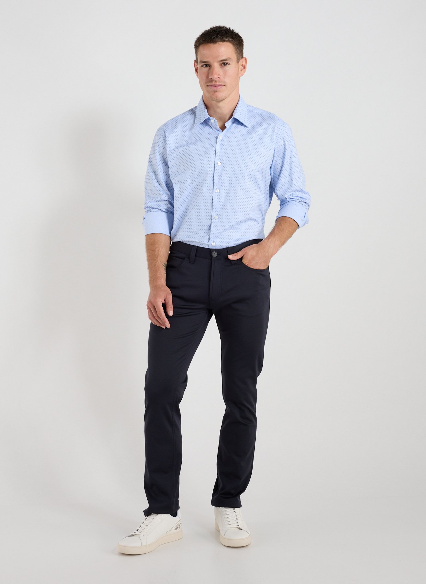 Chemise regular en coton mélangé BOSS Multicolore