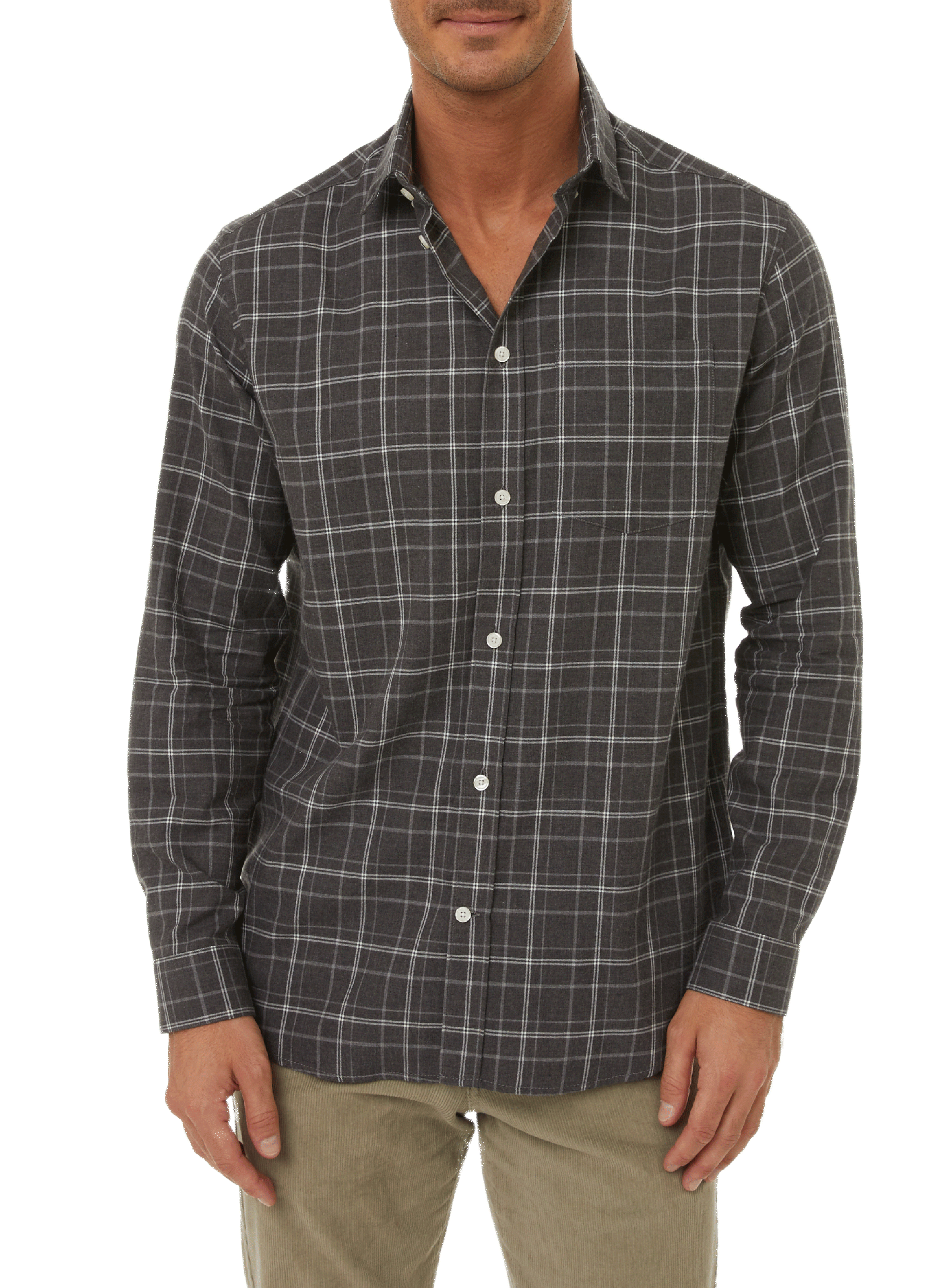 AU PRINTEMPS PARIS Striped cotton shirt  Grey