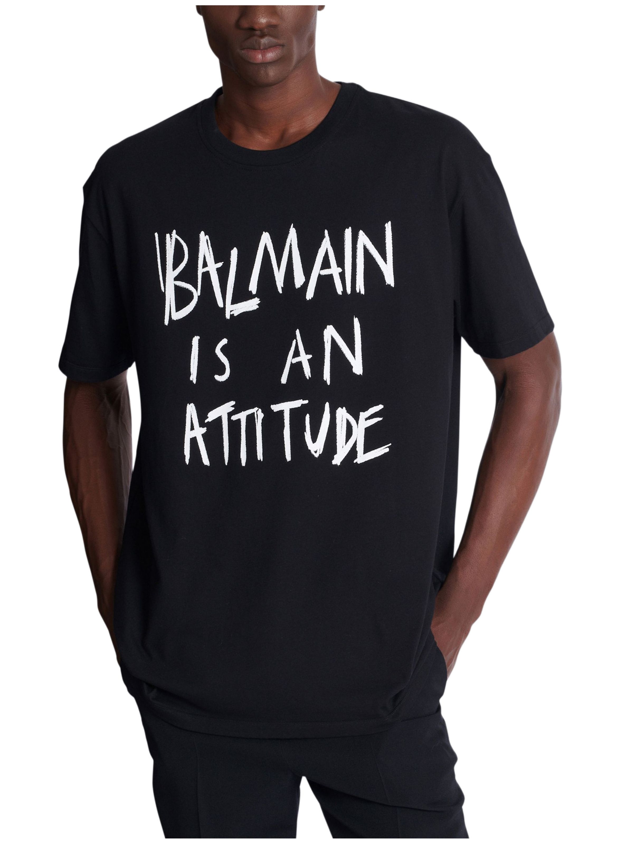 T-shirt à imprimé BALMAIN Noir