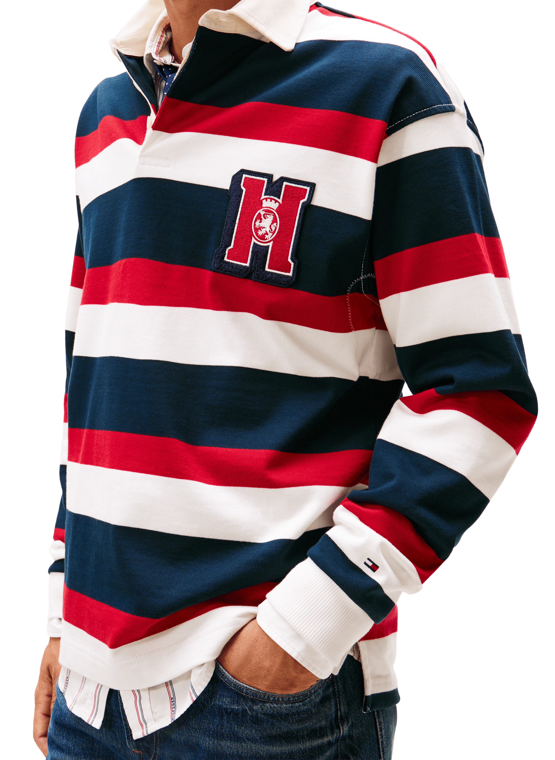 Striped long-sleeve cotton polo TOMMY HILFIGER Multicolour