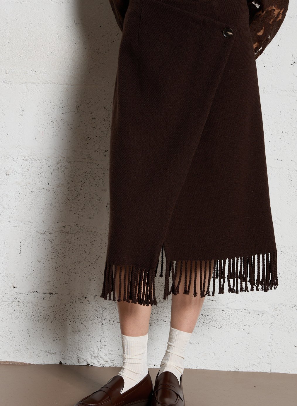 Jupé midi en laine mélangée elona MAISON 123 Marron