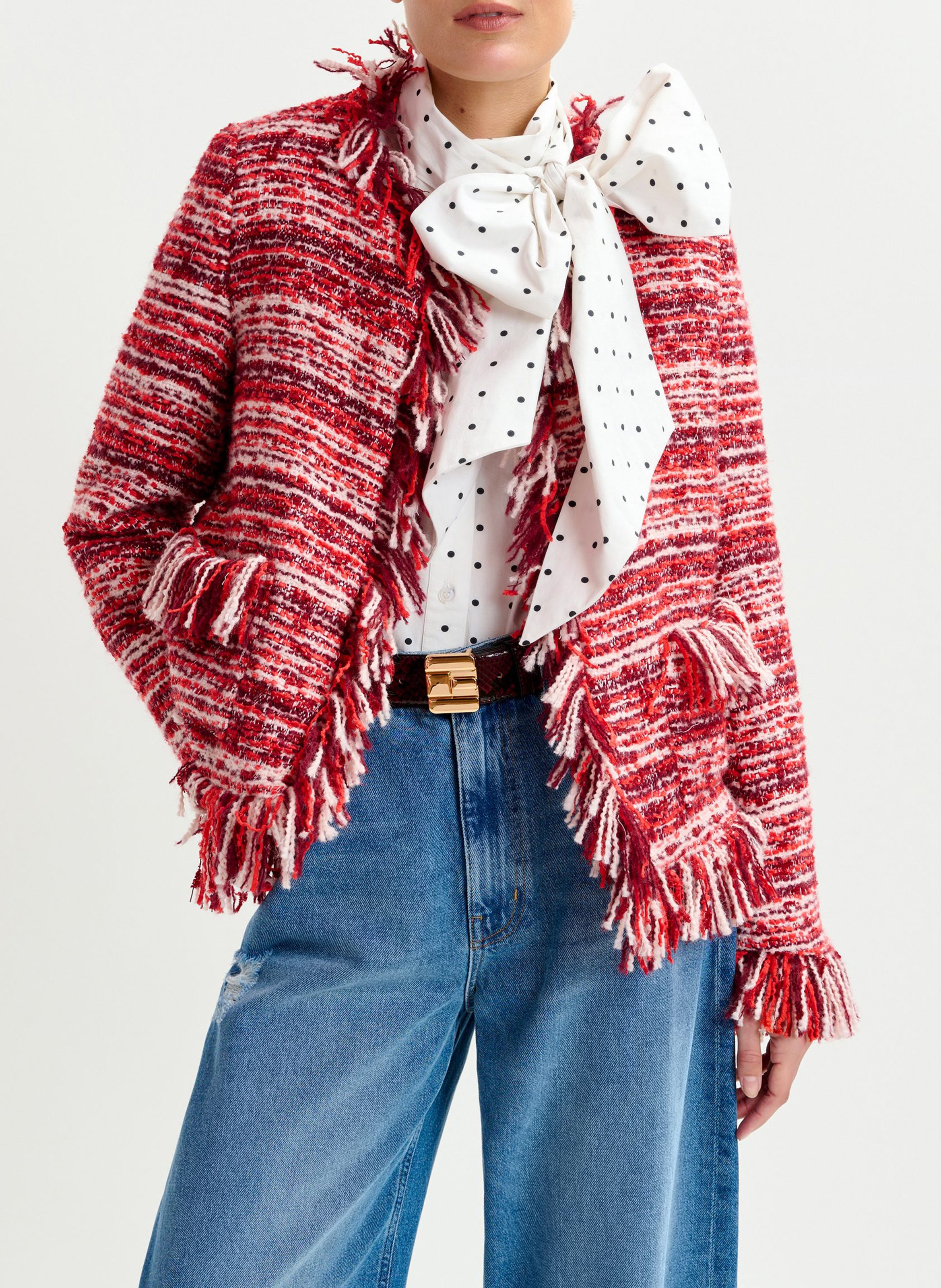 Ceinture en cuir imprimé isnake ESSENTIEL ANTWERP Rouge