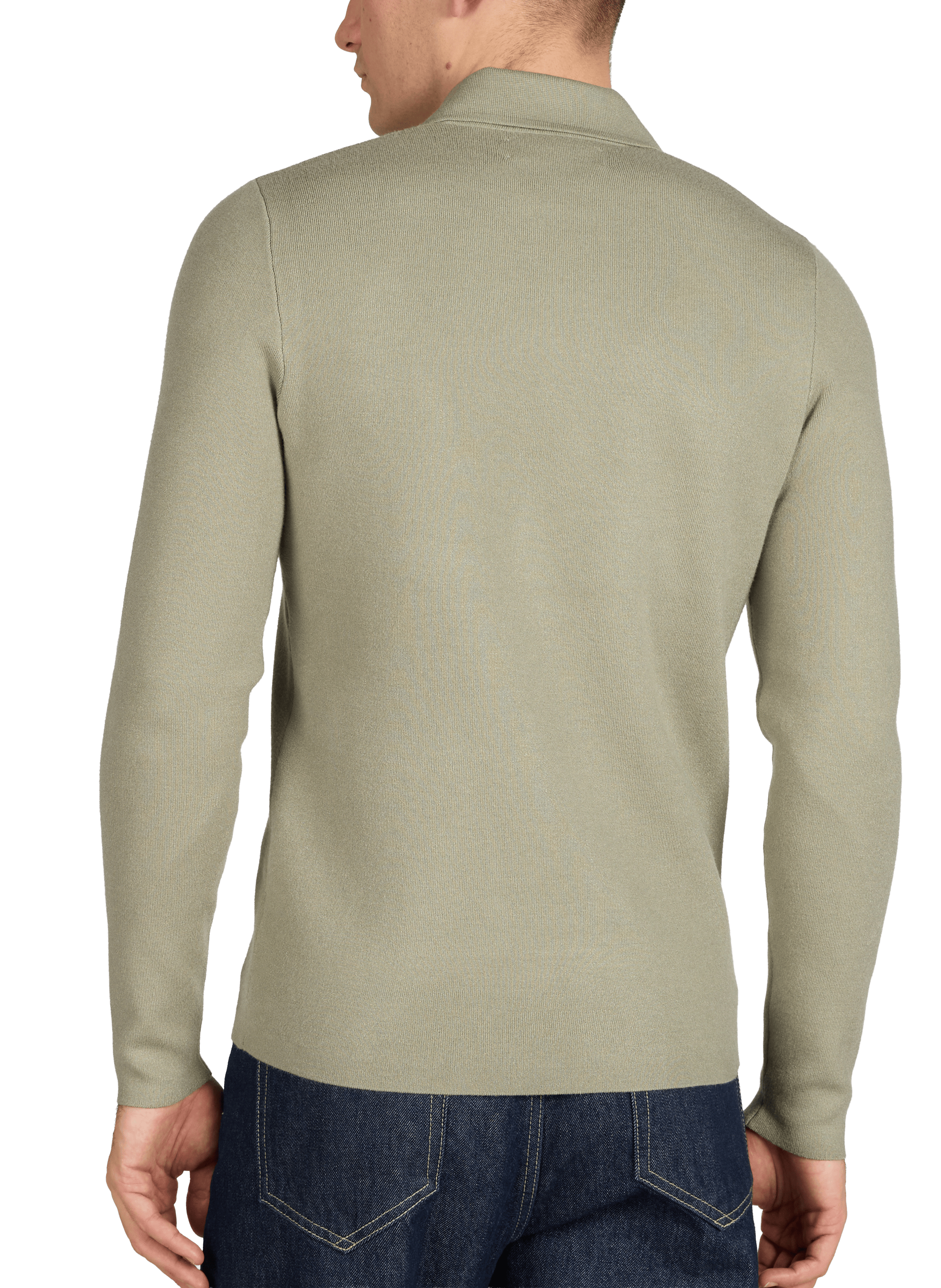 Pull uni à col plat et zippé SAMSOE SAMSOE Vert