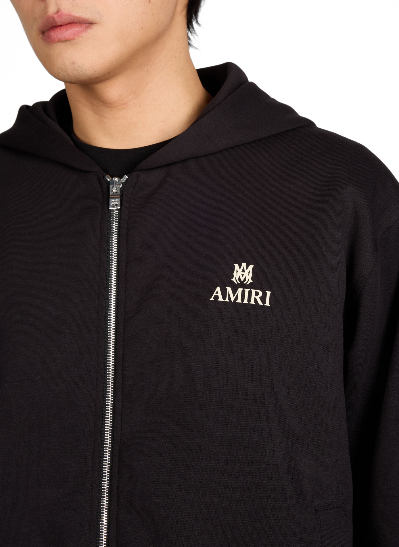 Zip-up hoodie in blended cotton AMIRI Black