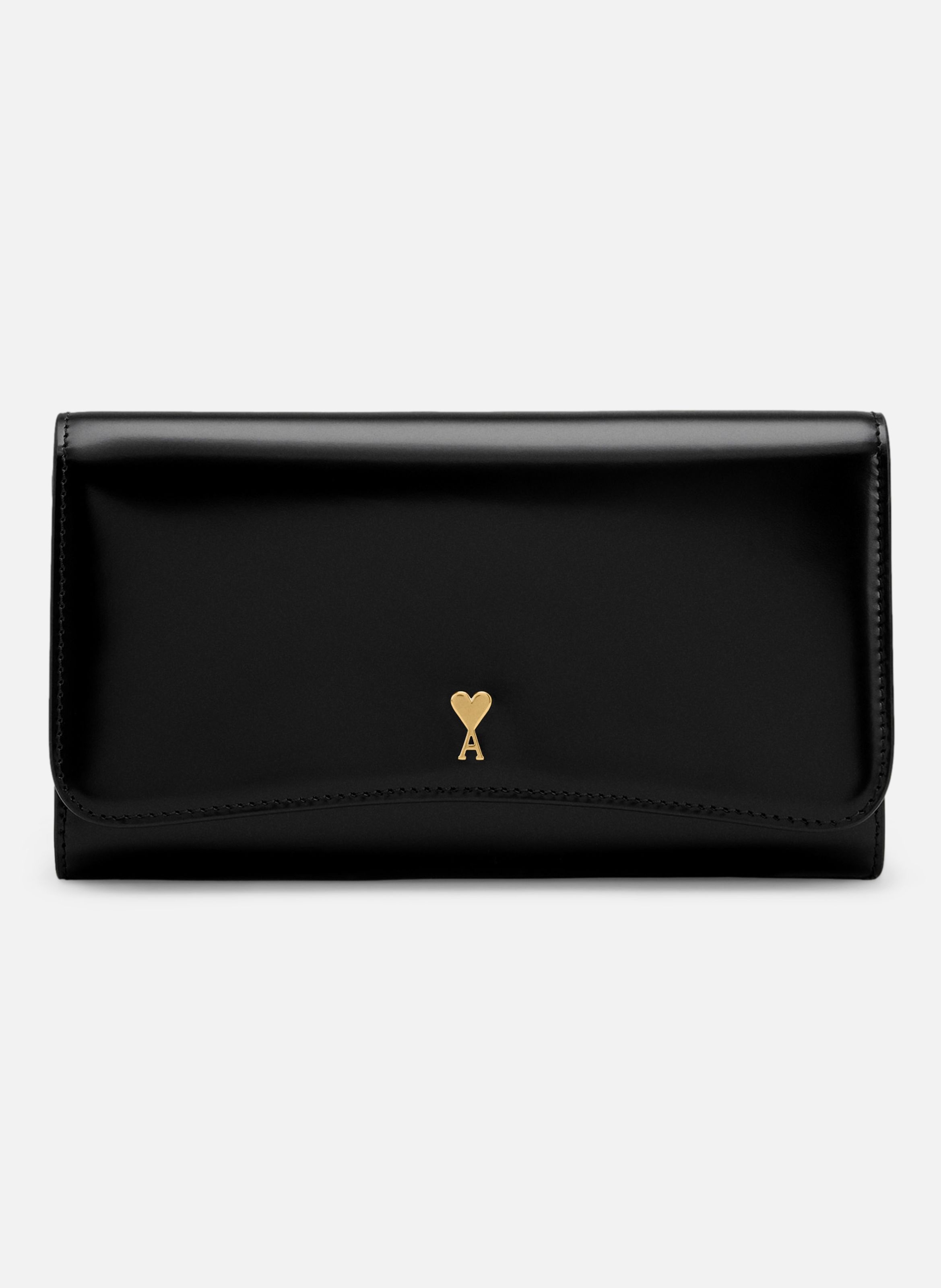 Portefeuille Continental Paris Paris En Cuir Glacé unisexe AMI PARIS Noir