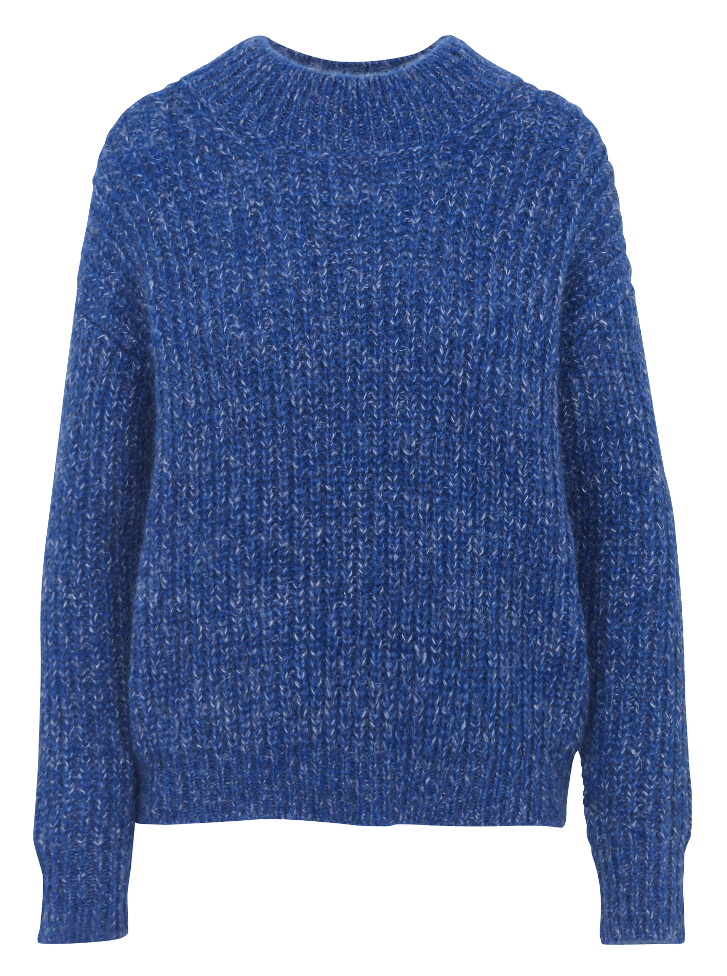 Pull droit col bateau en maille chinée petro MAISON 123 Bleu