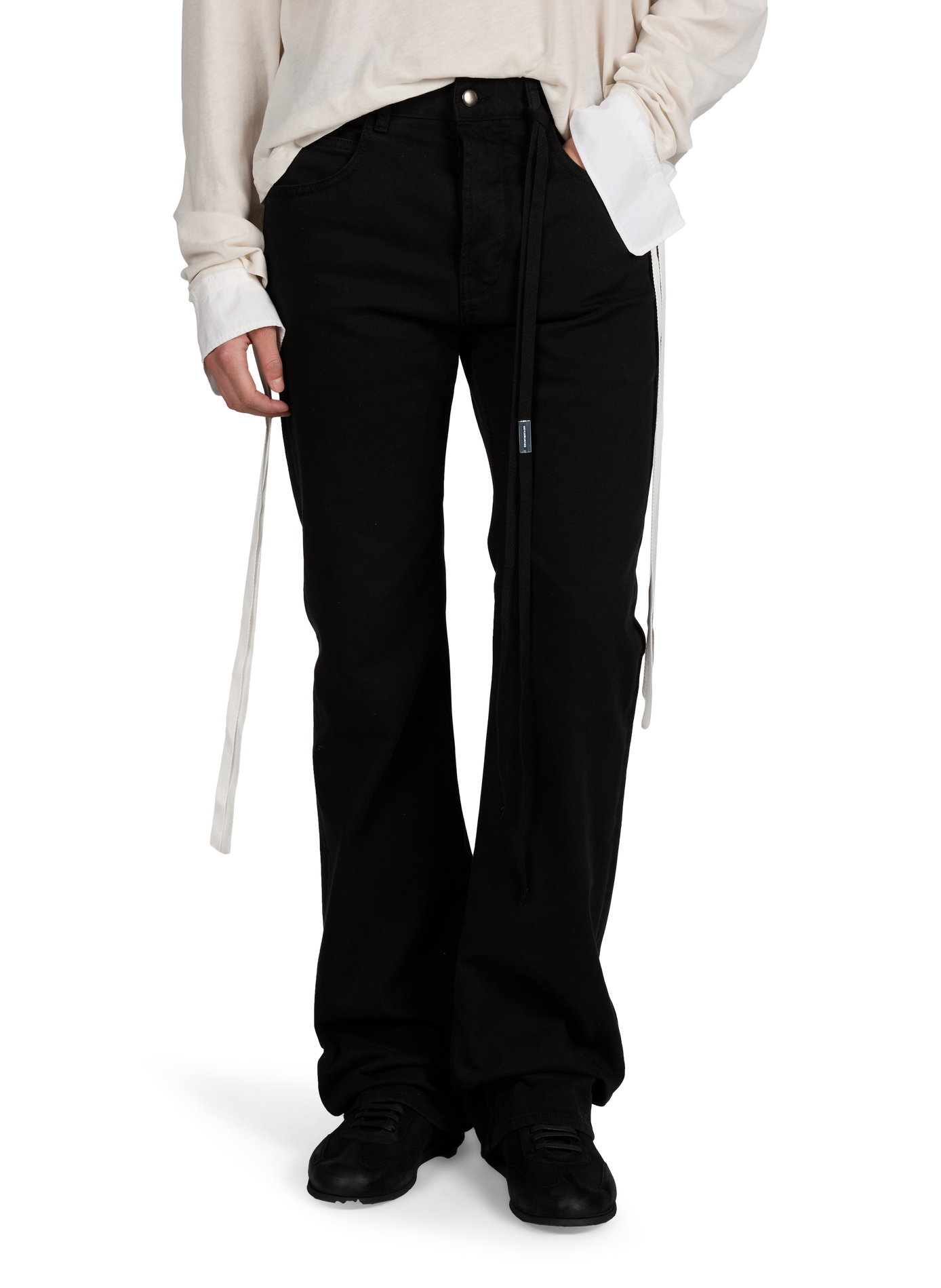 Jean bootcut Jonas en coton ANN DEMEULEMEESTER Noir