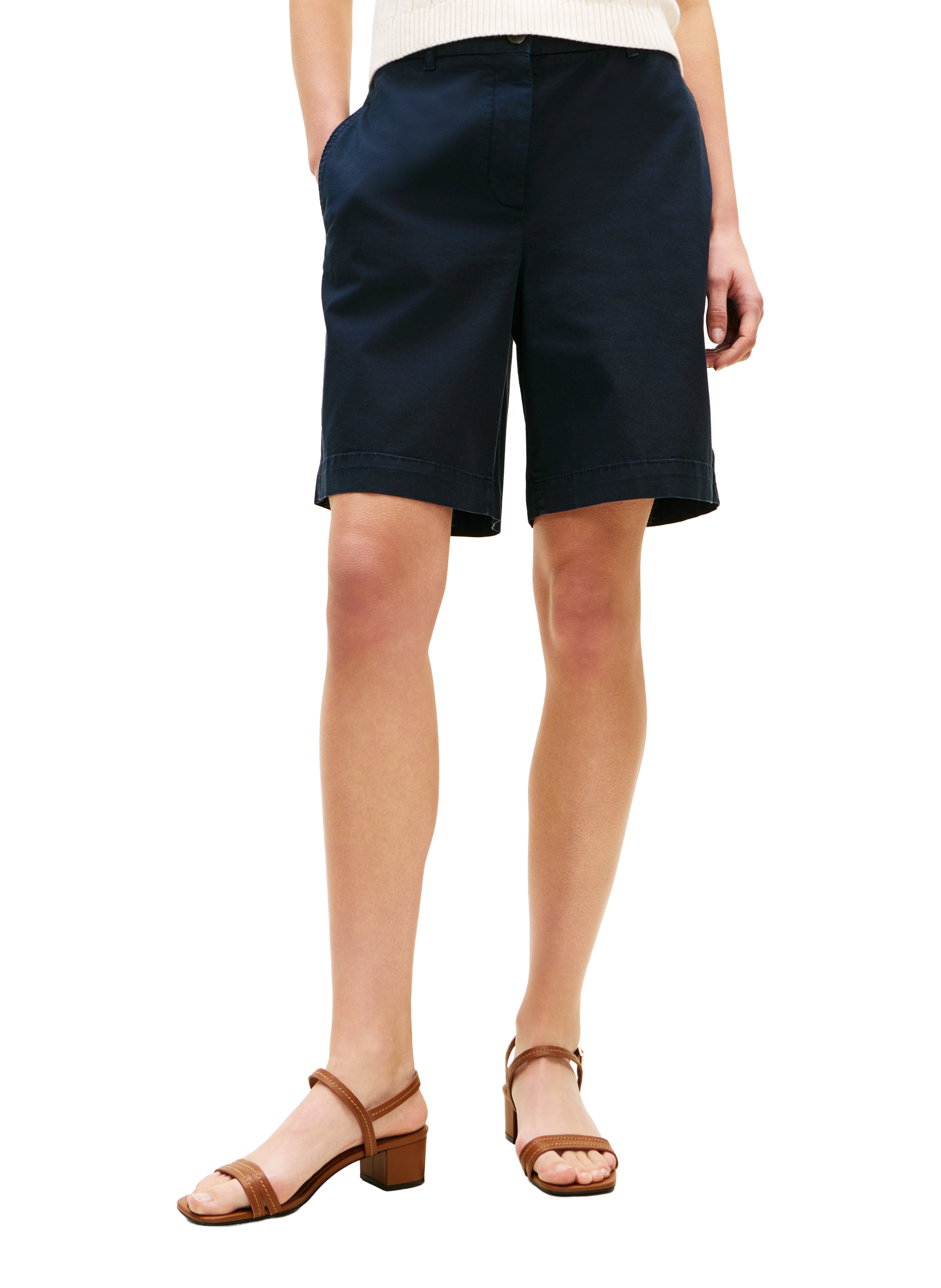 Straight cotton blend shorts TOMMY HILFIGER Blue