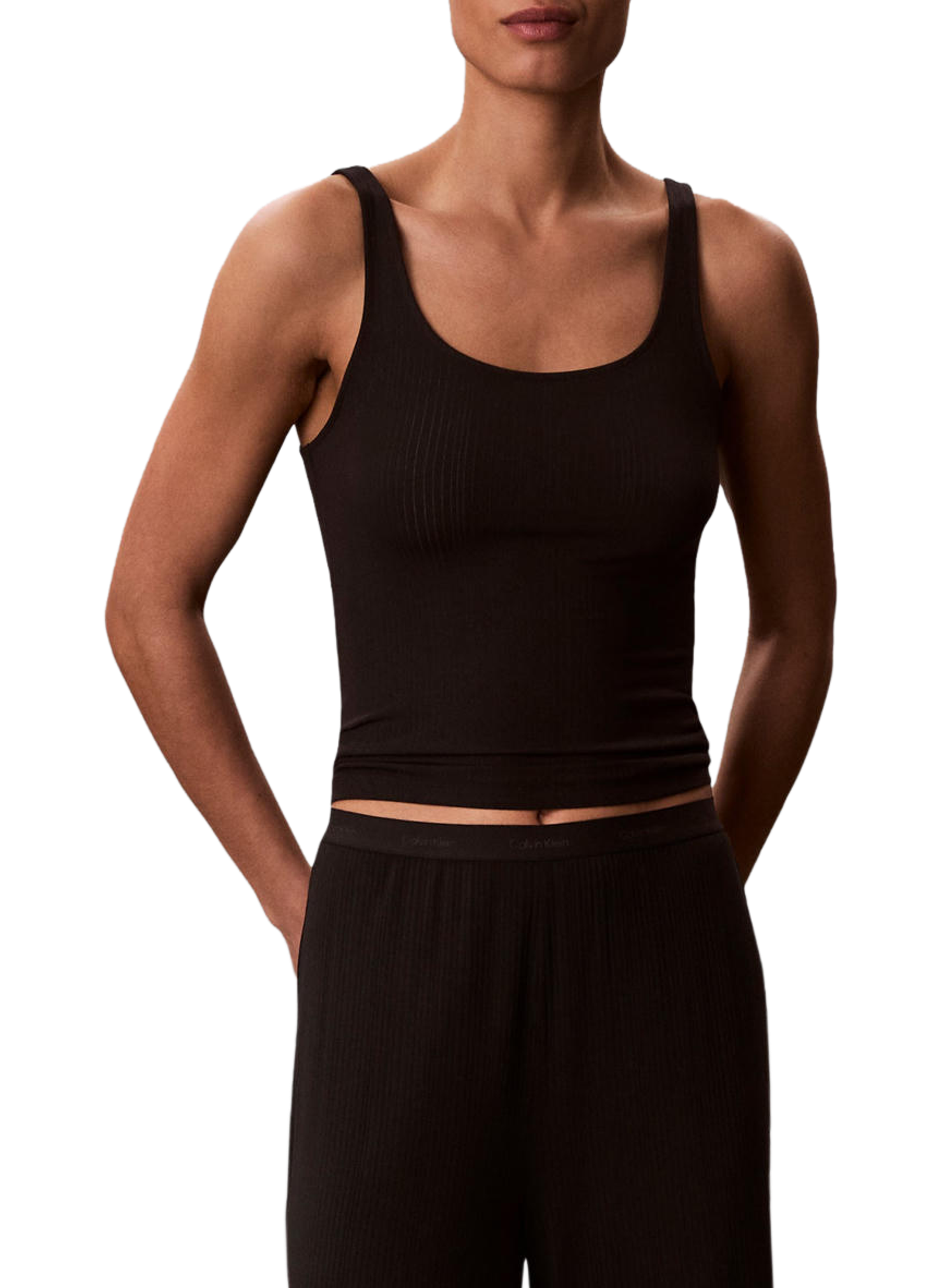 Top côtelé CALVIN KLEIN Noir