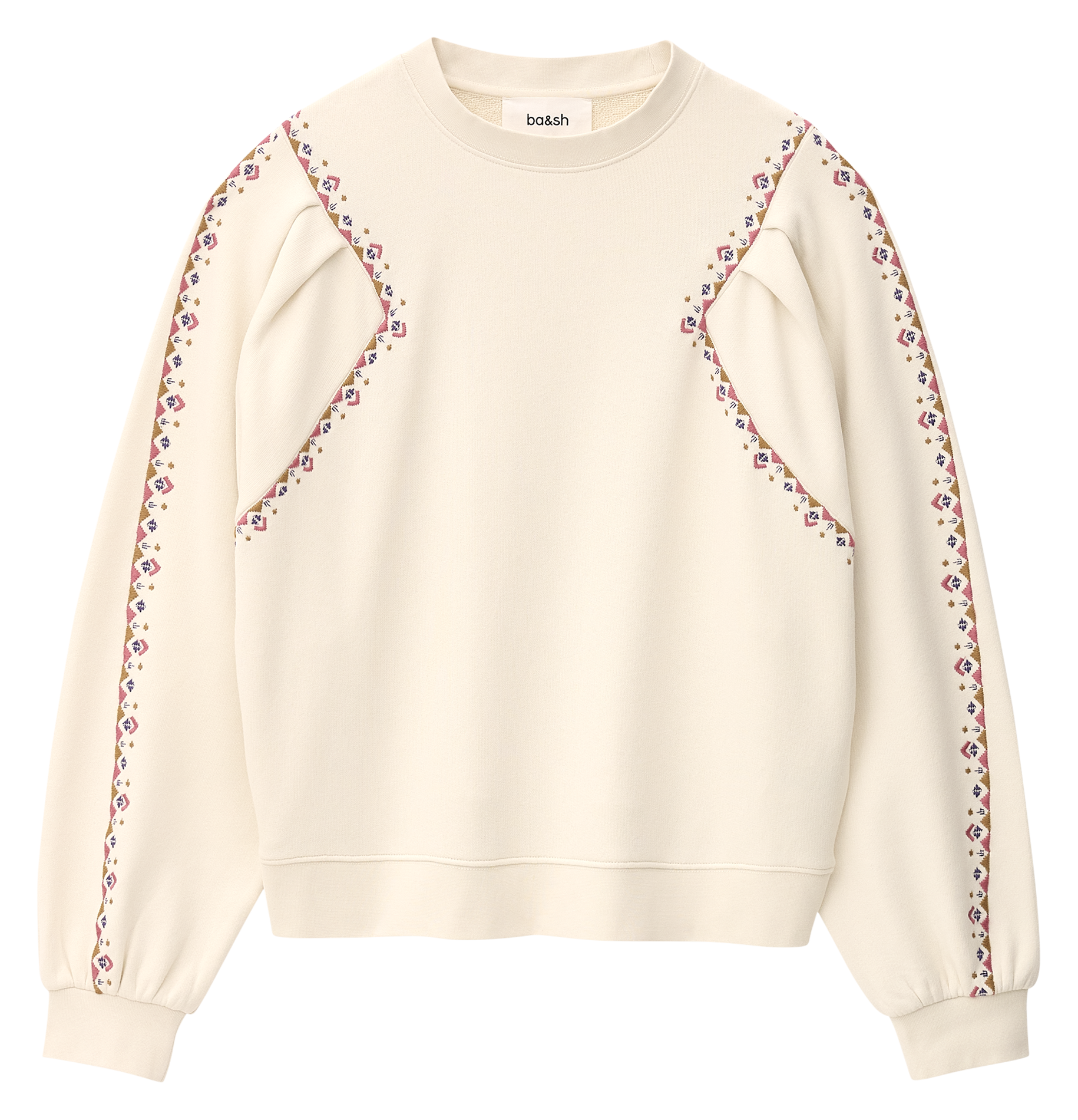 Sweat col rond en coton mélangé mesta BA&SH Beige