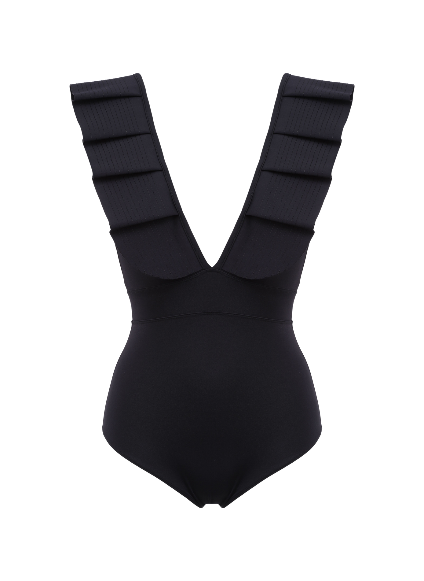 Maillot de bain une pièce Isabela à col V volanté MAIO PARIS Noir