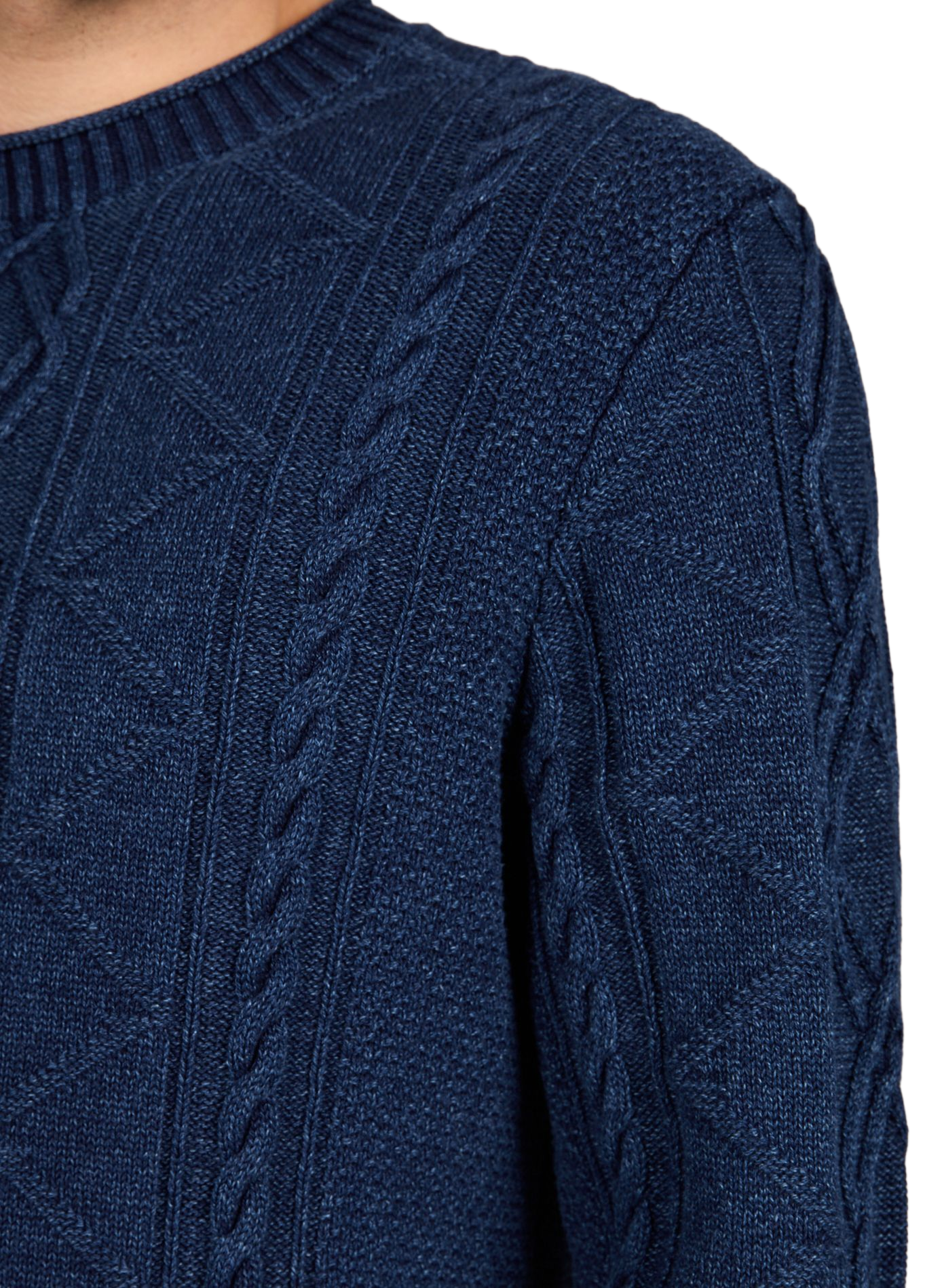 Pull en maille torsadée de coton GANT Bleu