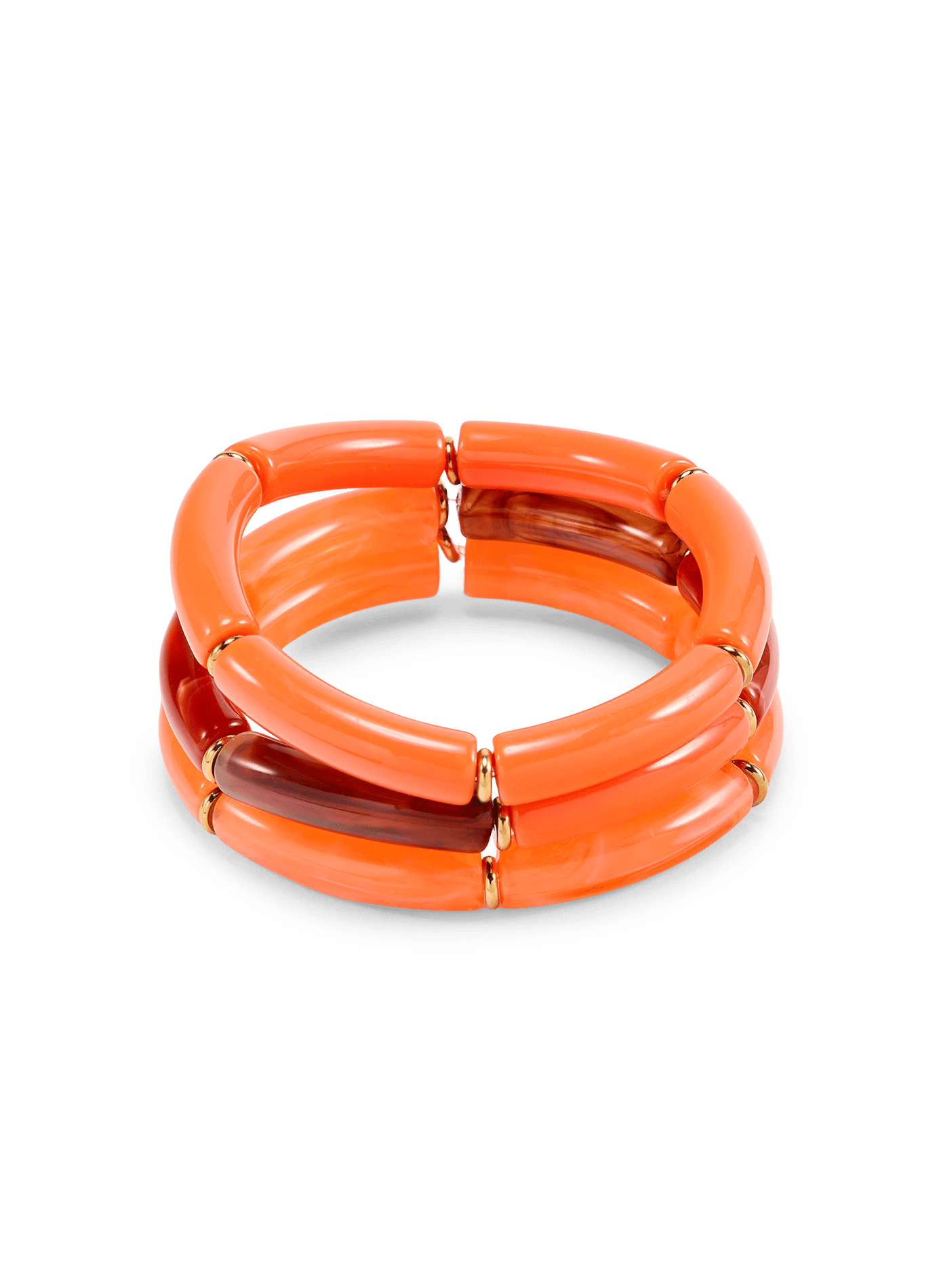 Set aus 3 elastischen Armbändern AU PRINTEMPS PARIS Orange