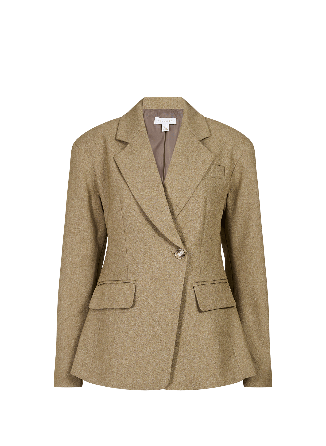 Fitted blazer with a tailored collar TOPSHOP Grey