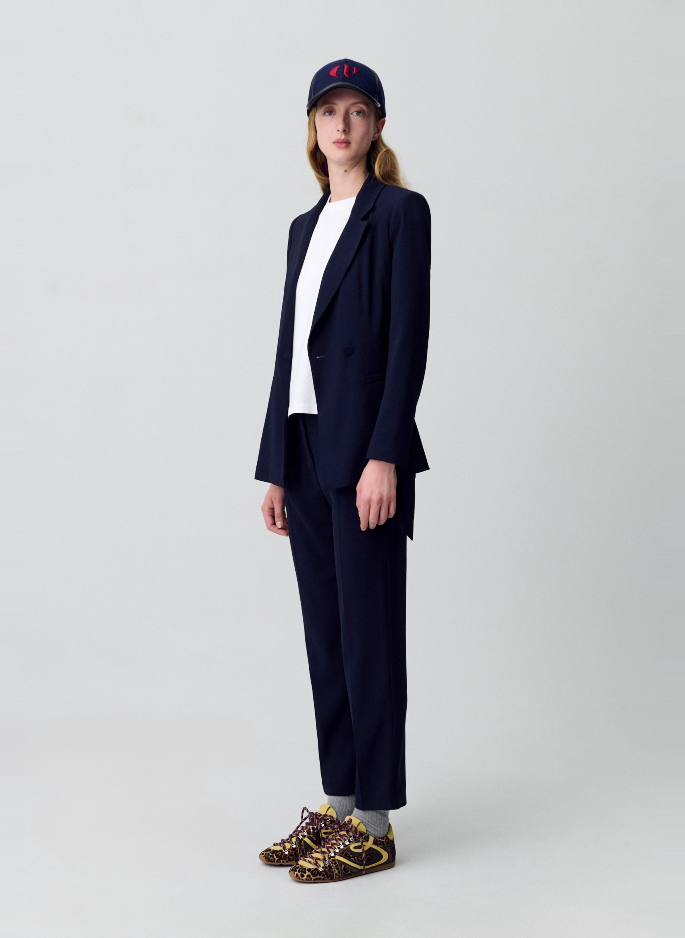 Veste col tailleur cintrée ceinturée CLAUDIE PIERLOT Bleu