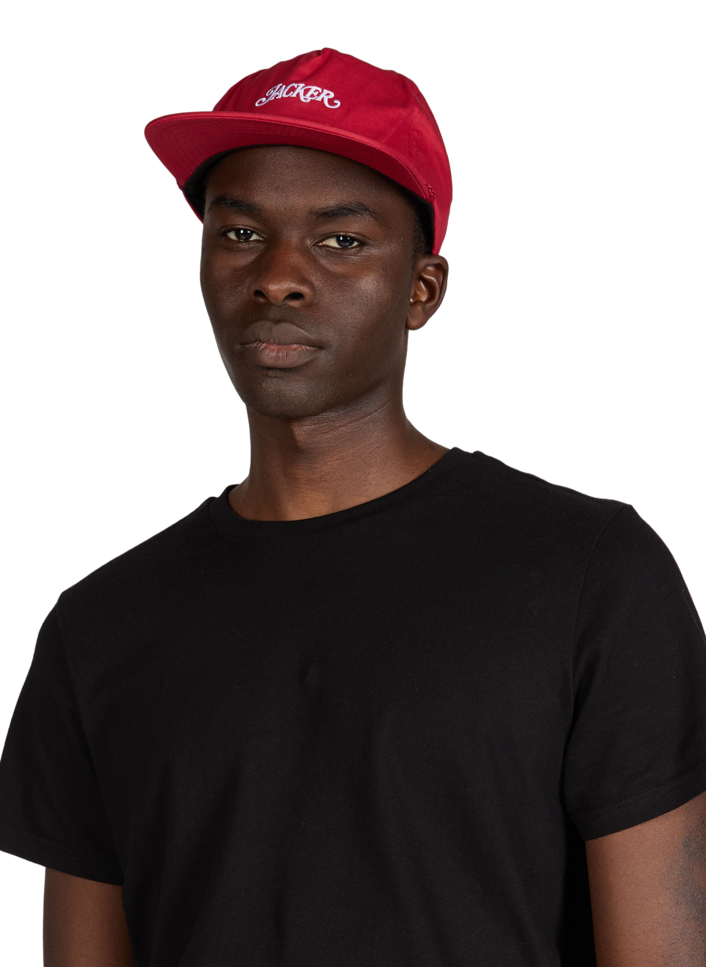 Casquette à logo brodé en coton JACKER. Rouge