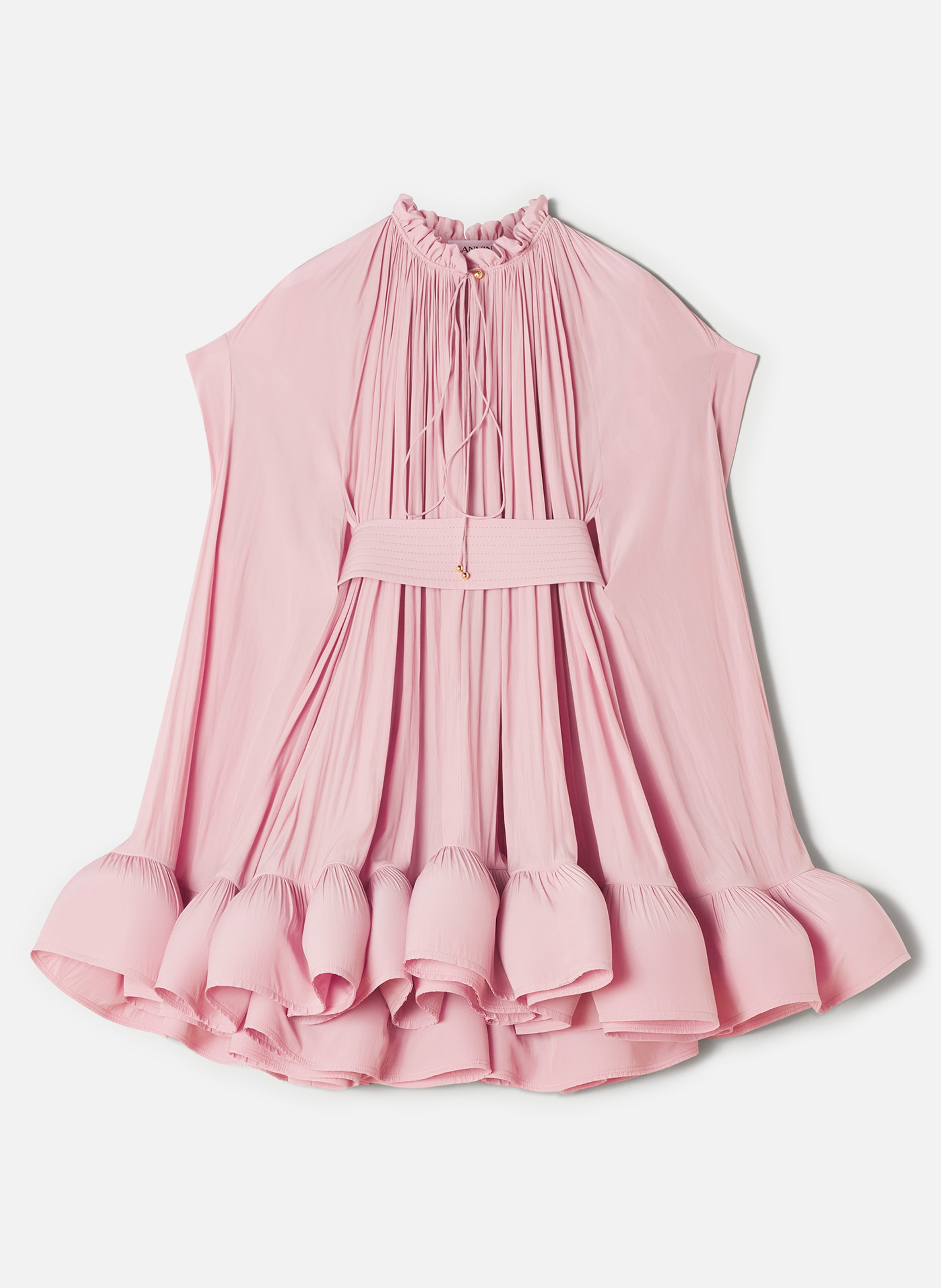 Robe courte en charmeuse LANVIN Rose