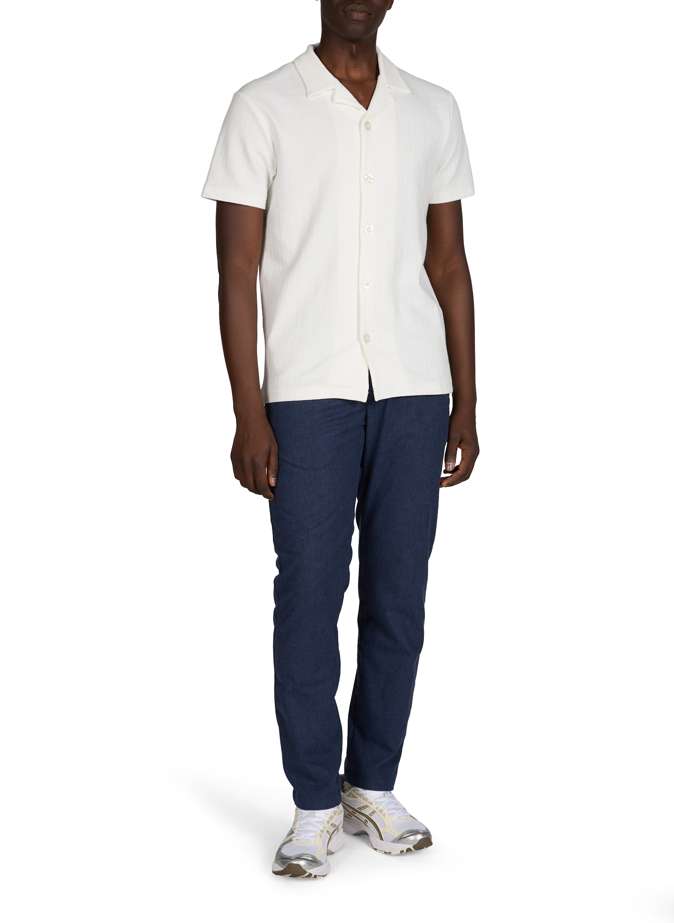 Short-sleeved Cuban collar shirt in blended cotton STRELLSON Beige