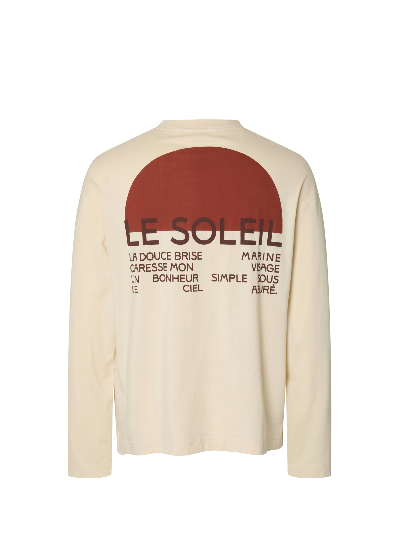 Long-sleeve printed cotton t-shirt SELECTED Beige
