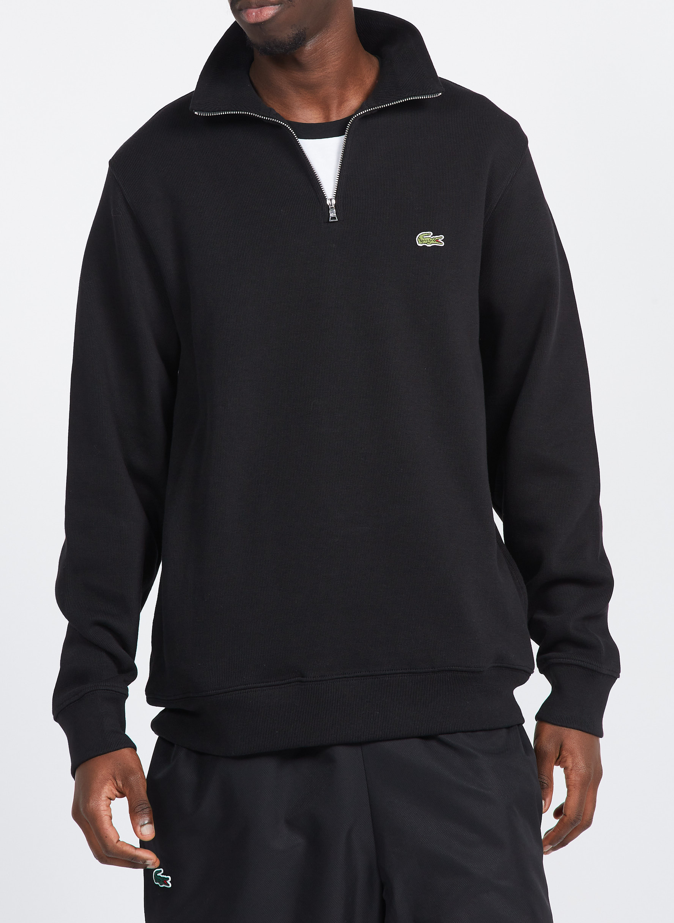 Sweatshirt zippé core 1/4 zip LACOSTE Noir