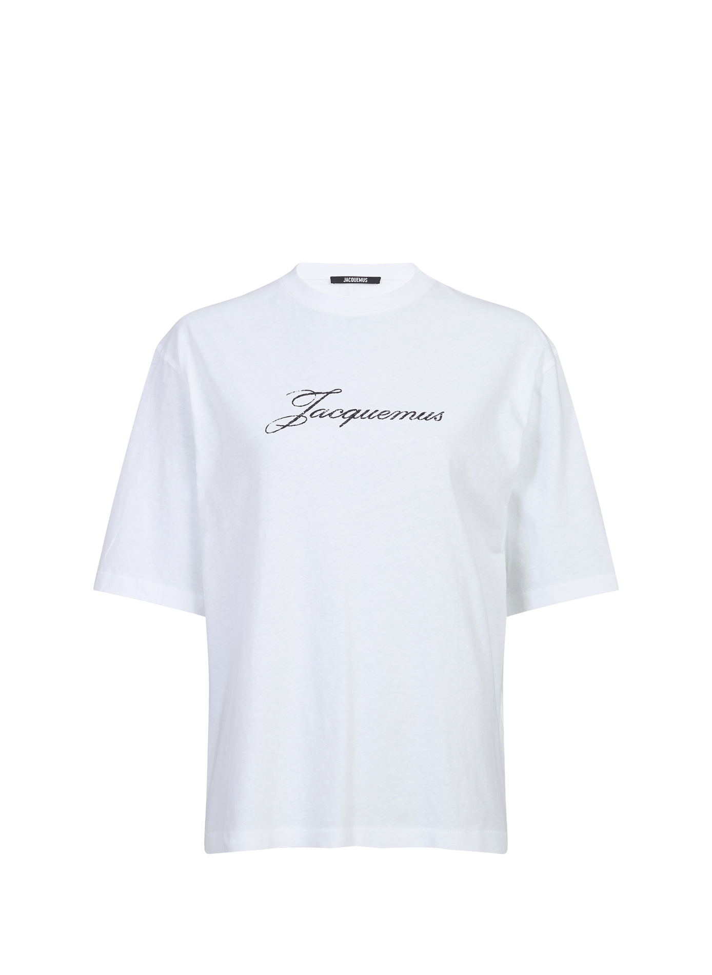 T-Shirt mit kurzem Logo-Print. JACQUEMUS Weiss