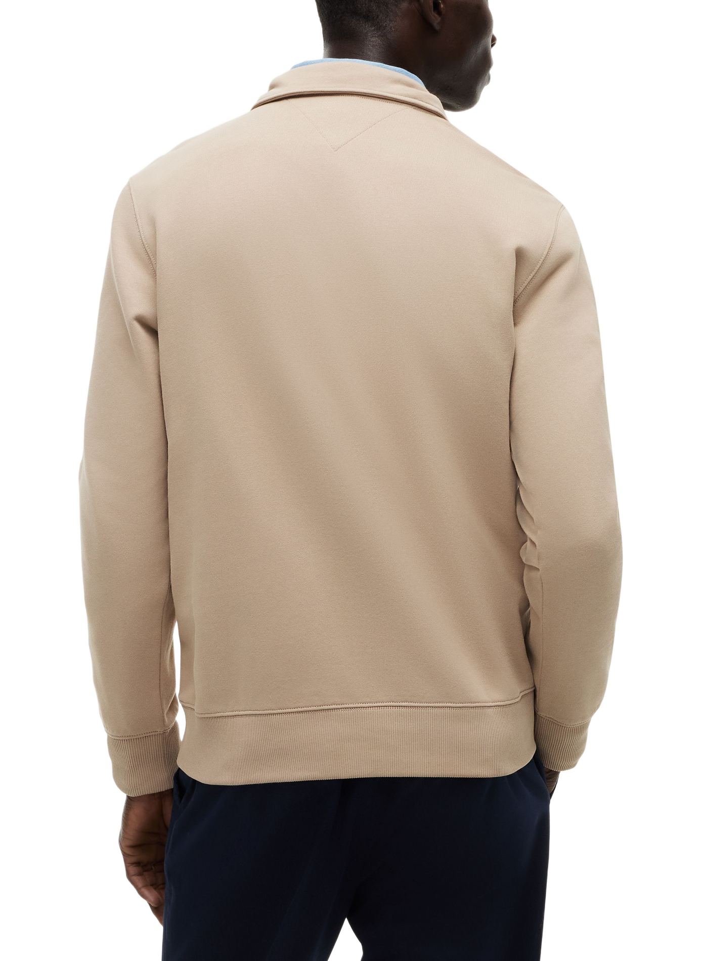Straight cut high-neck zip-up cotton sweater TOMMY HILFIGER Beige