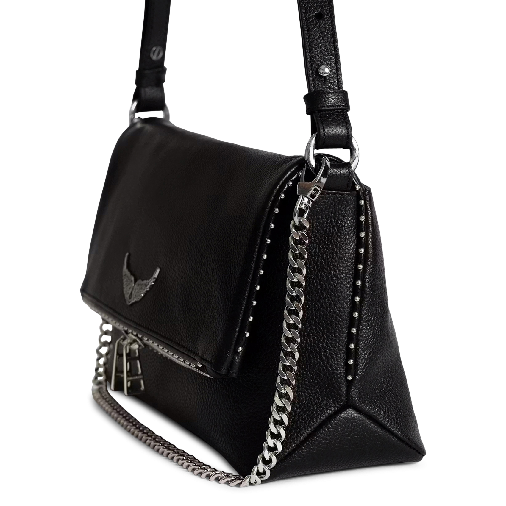 Sac bandoulière en cuir rocky ii ZADIG&VOLTAIRE Noir