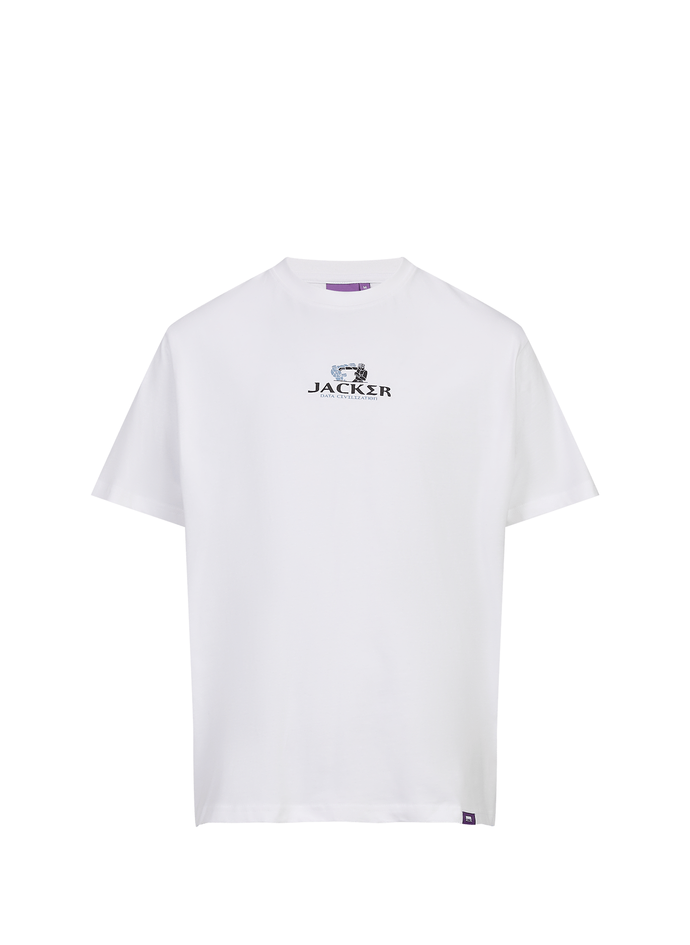 Gerader Baumwoll-T-Shirt JACKER. Weiss