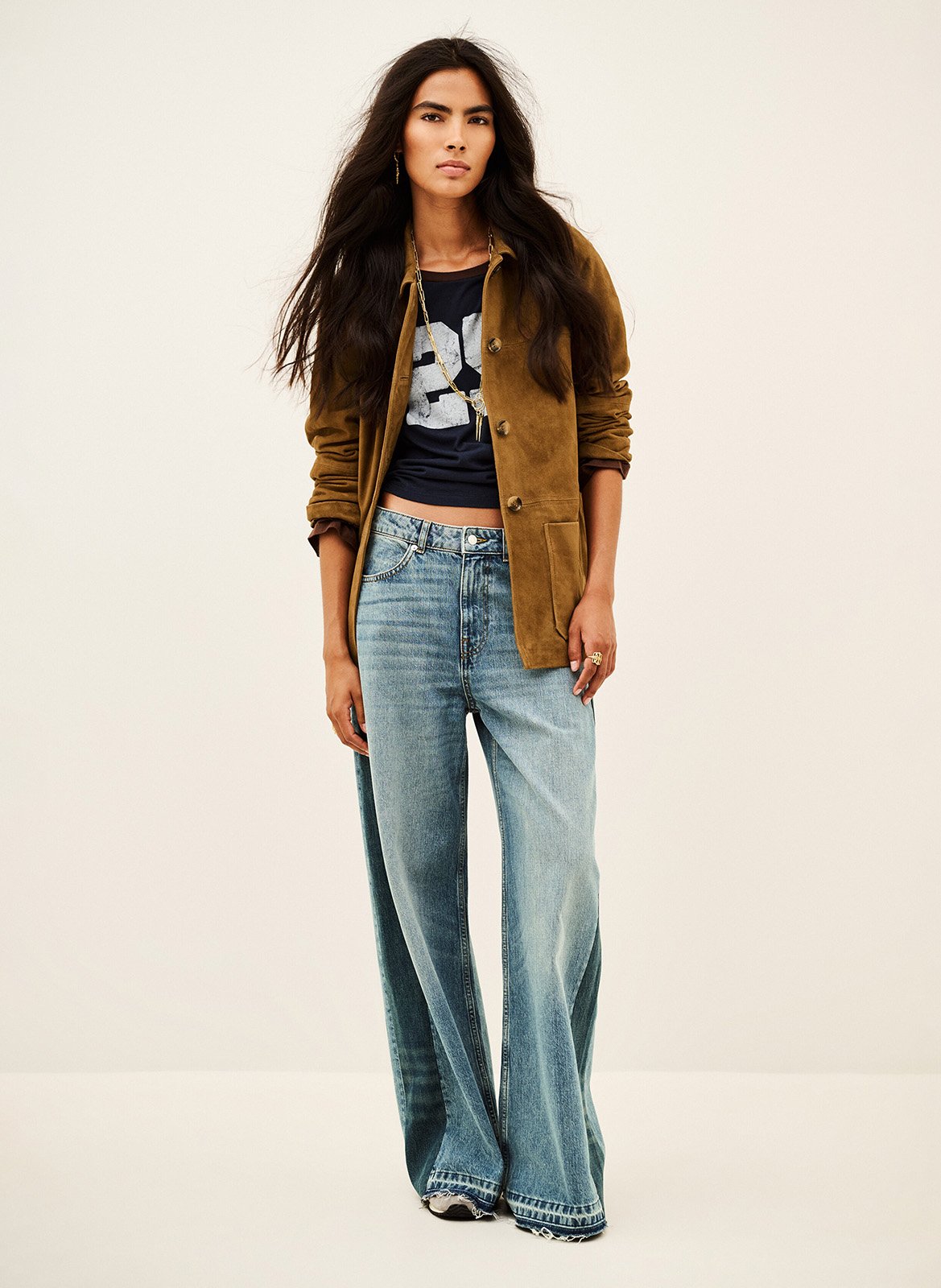 Wijde hoge taille jeans Mislav BA&SH Blauw
