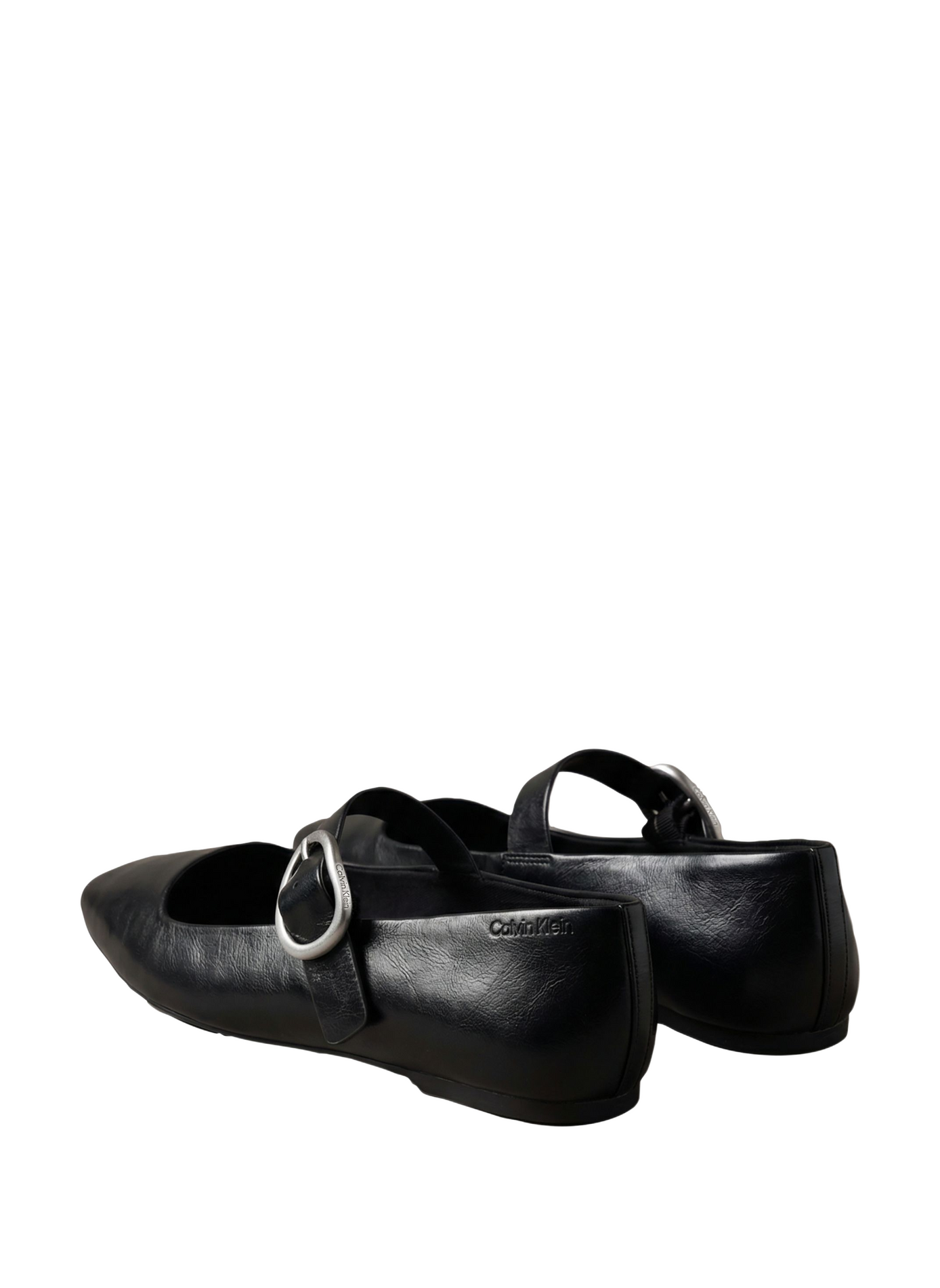 Square-toe leather ballet flats CALVIN KLEIN Black