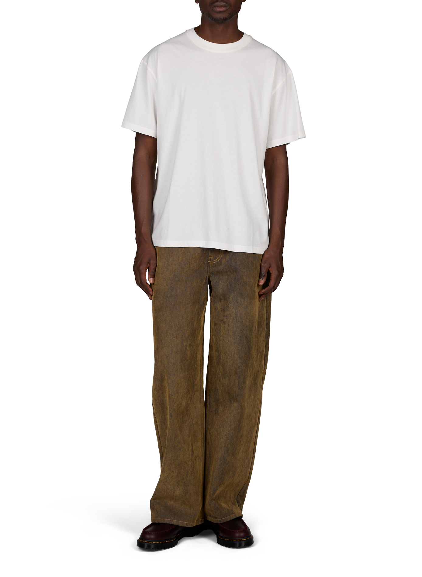 Straight fit round neck printed t-shirt THINKING MU White