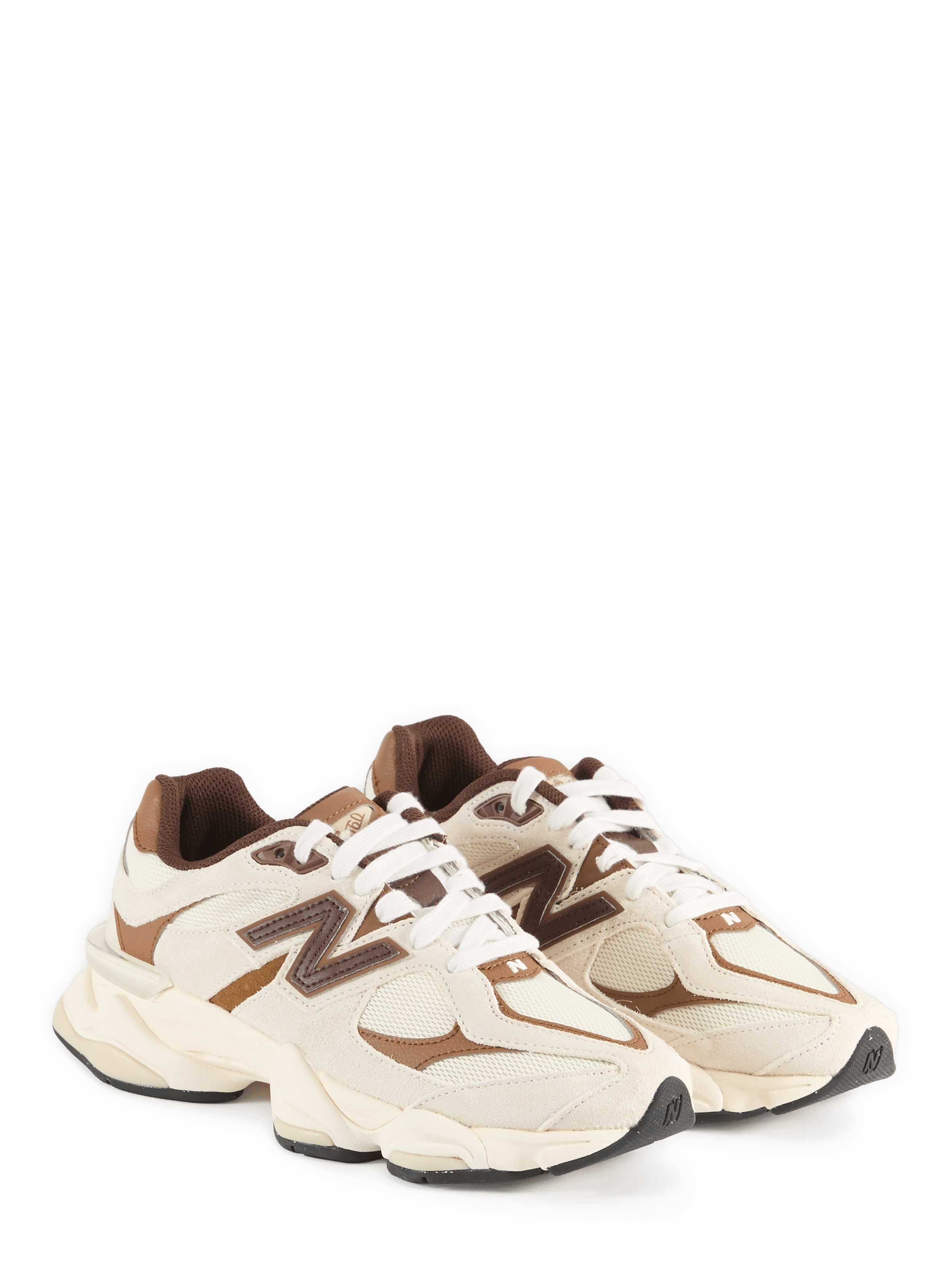 Mixed leather low-top sneakers NEW BALANCE Beige