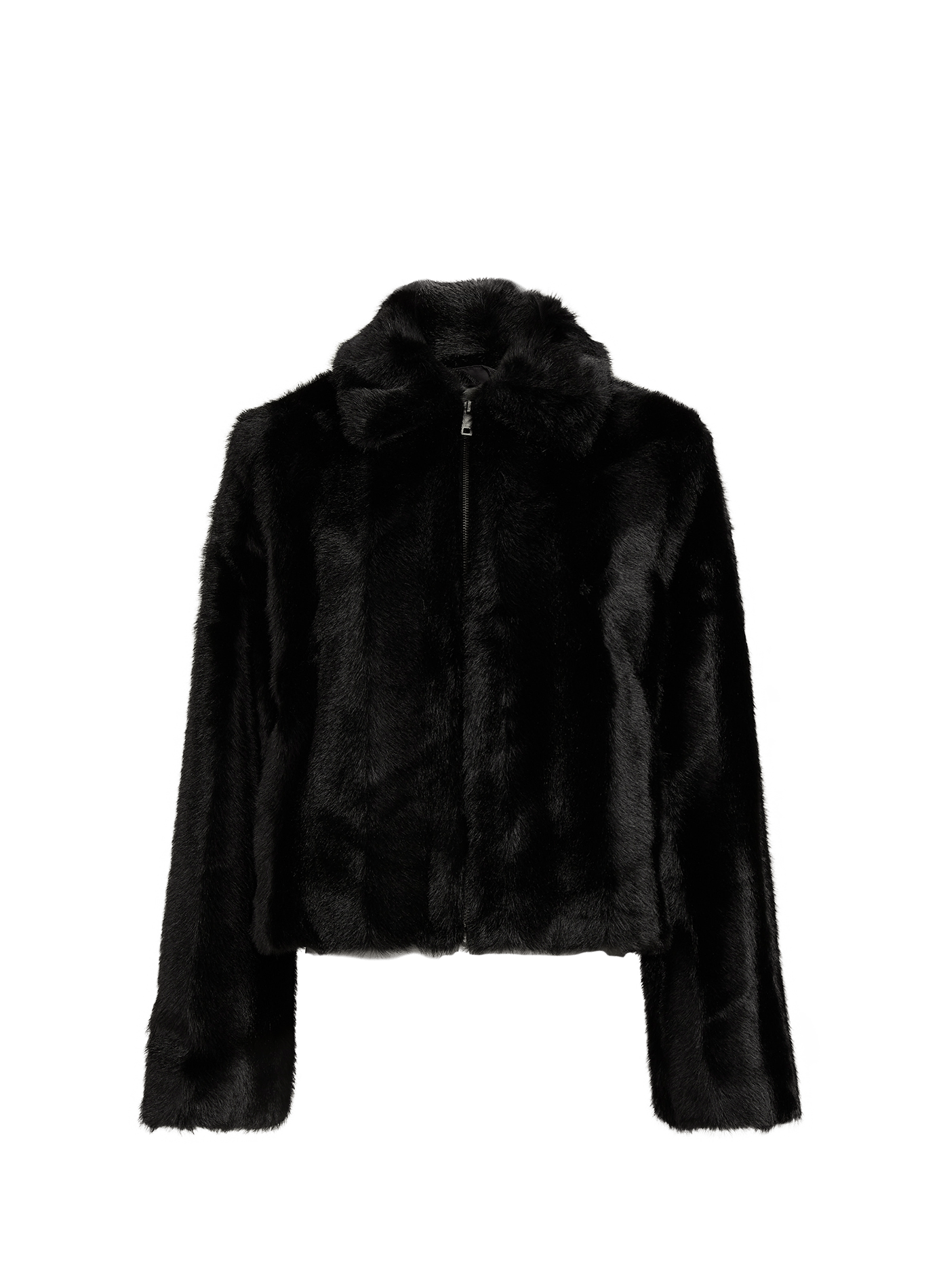 Jacke mit klassischem Kragen aus Pelz SAMSOE SAMSOE Schwarz