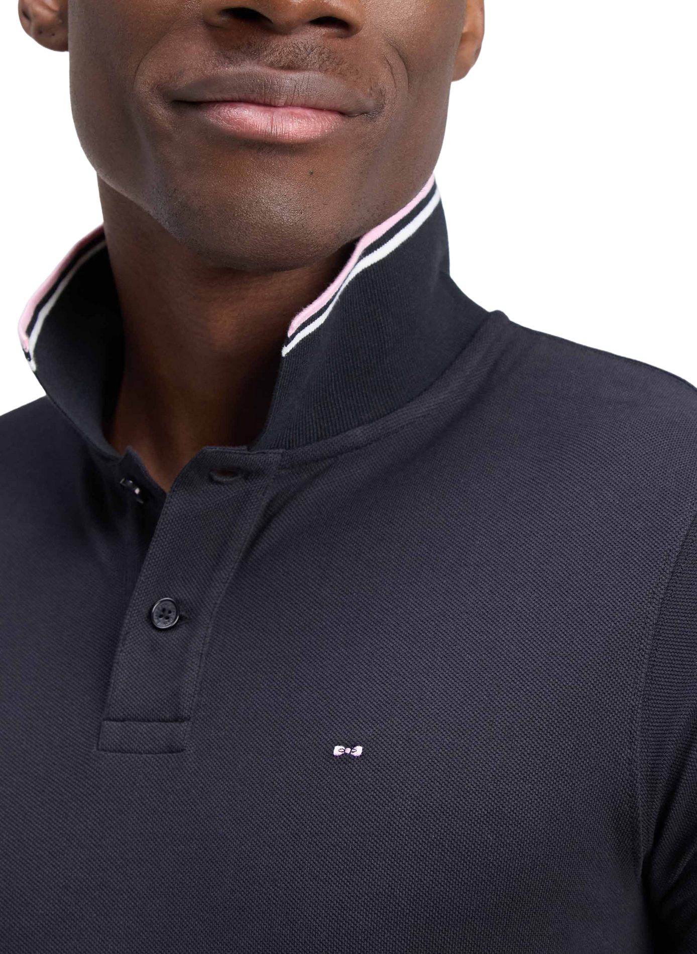 Polo droit à logo brodé en coton EDEN PARK Schwarz