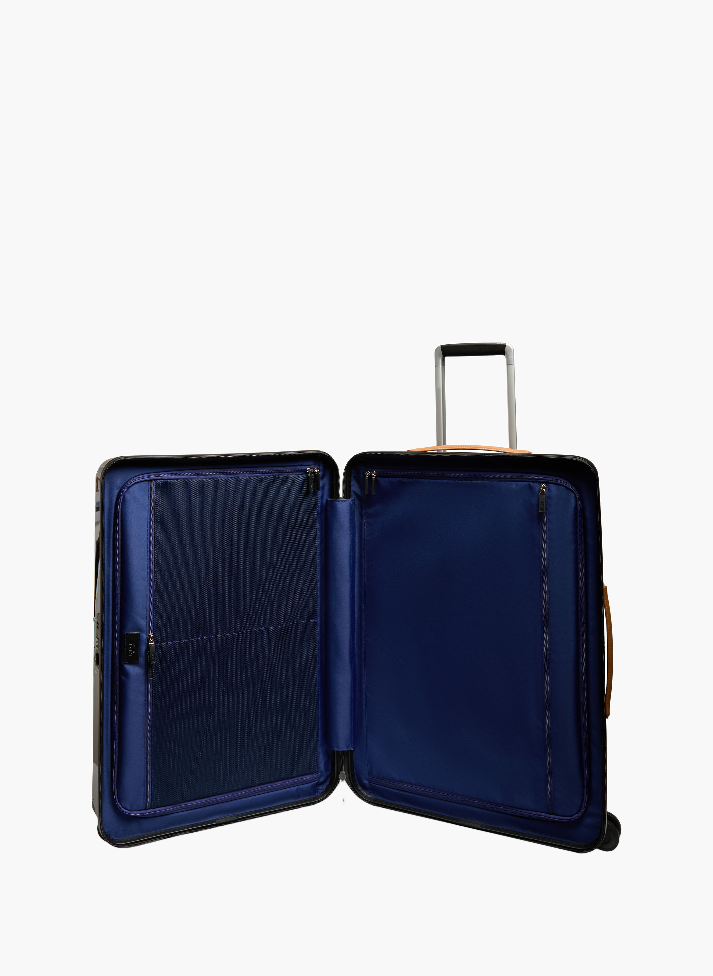 Harde middelgrote trolley met 4 wielen, van gerecycled polycarbonaat, met leren details. LANCEL Zwart