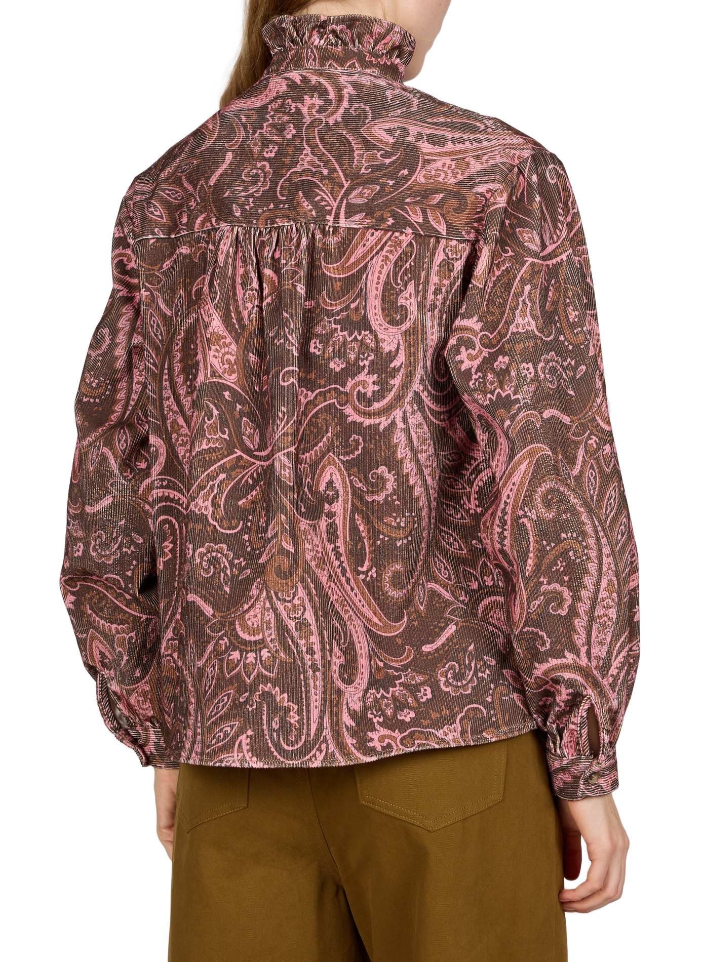 Straight ribbed cotton shirt GARANCE Brown