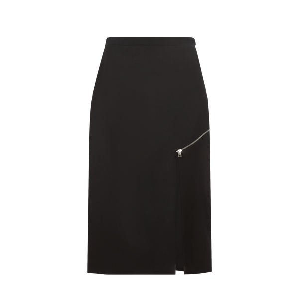 Alexander Mcqueen Pencil Skirt With Zipped Slit In Black