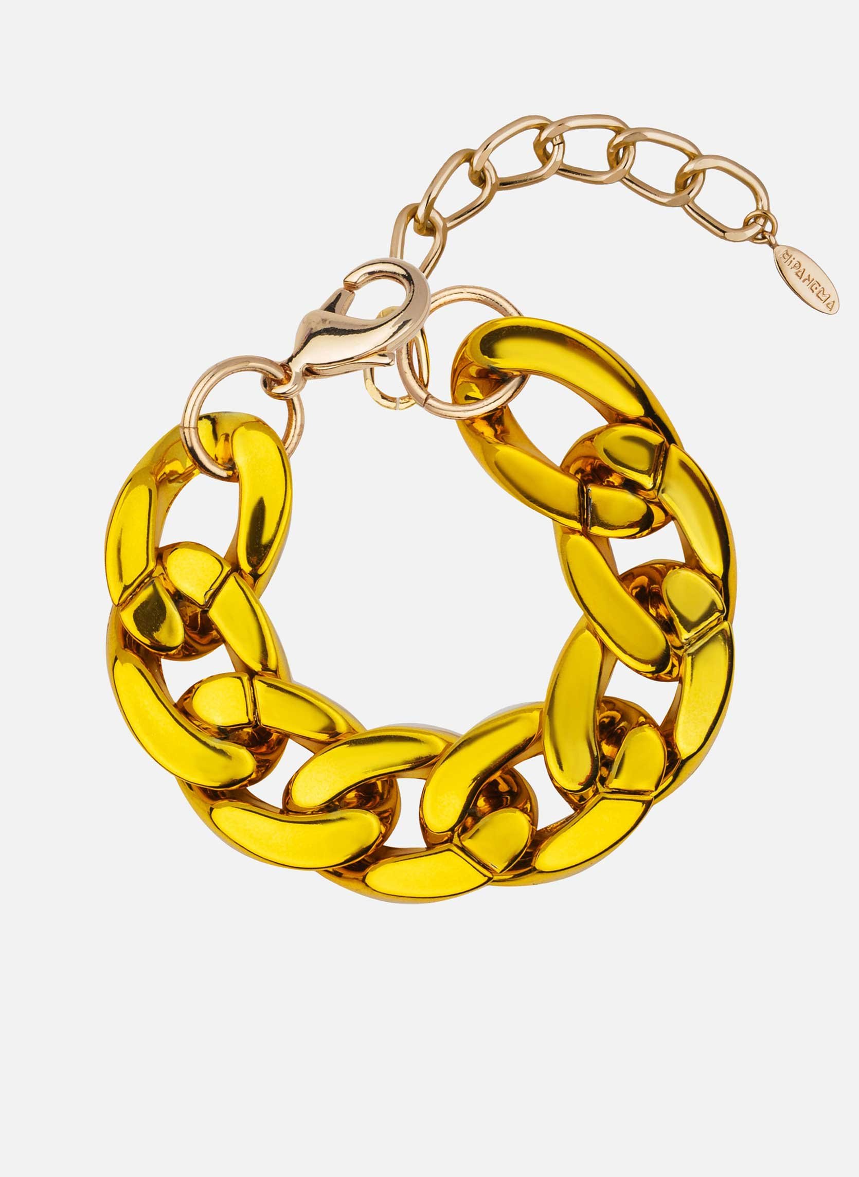 HIPANEMA Bracelet grosse maille léger en aluminium disko Jaune