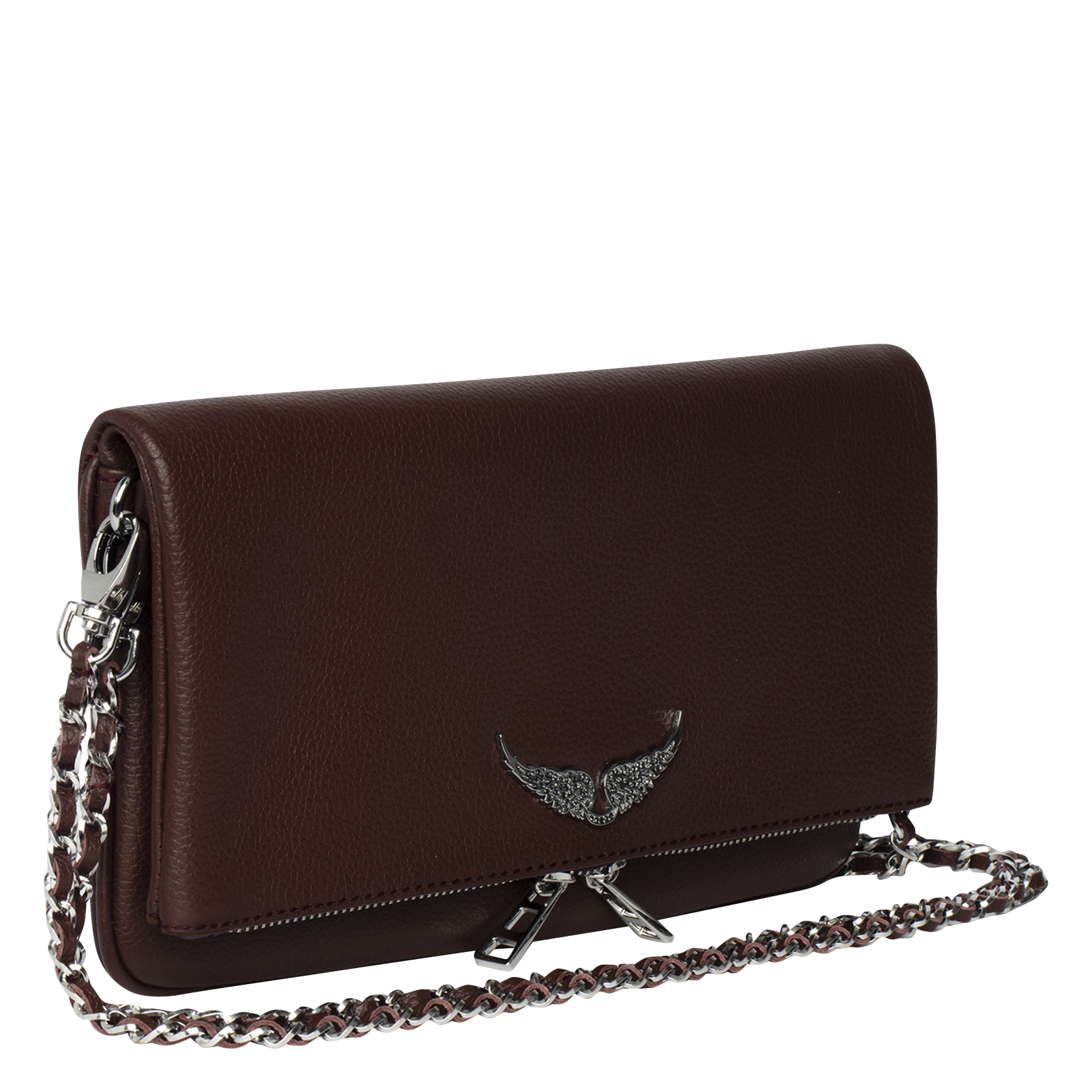 Pochette en cuir rock ZADIG&VOLTAIRE Rouge
