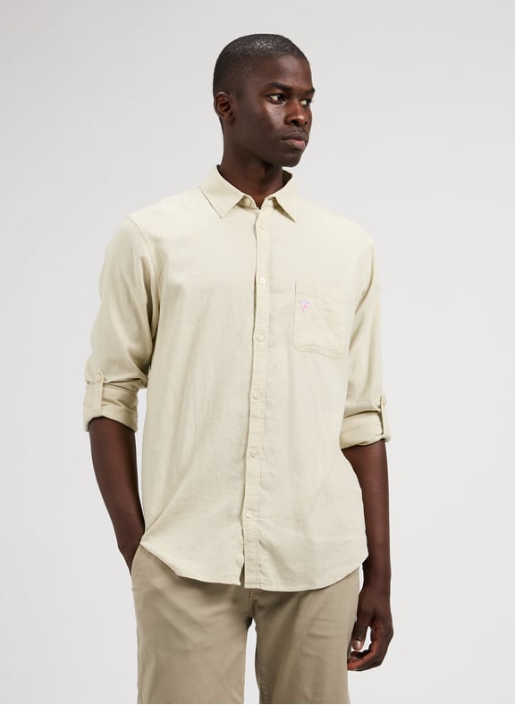 Cotton shirt Brown by GUESS GUESS Cotton shirt Brown