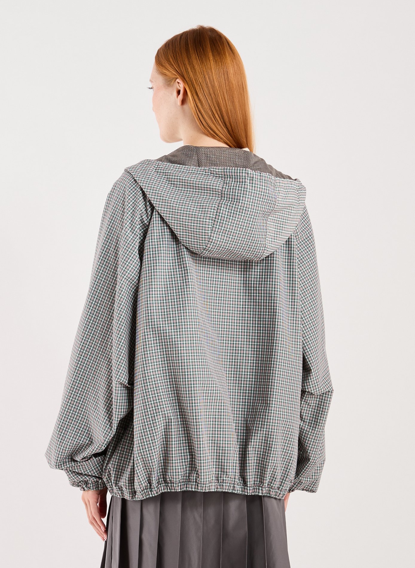 Blouson à carreaux MIU MIU Gris