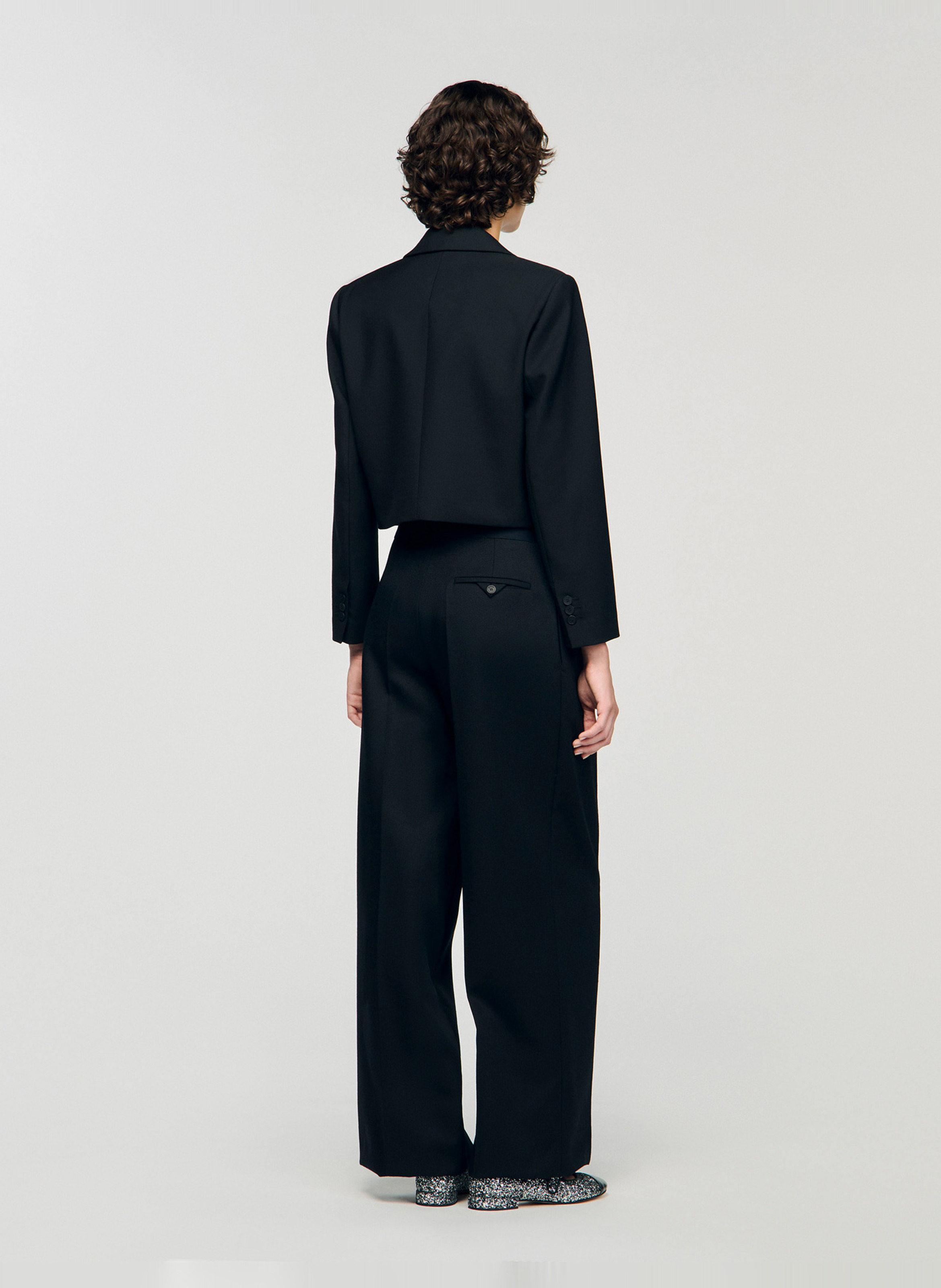 Veste courte col tailleur SANDRO Noir